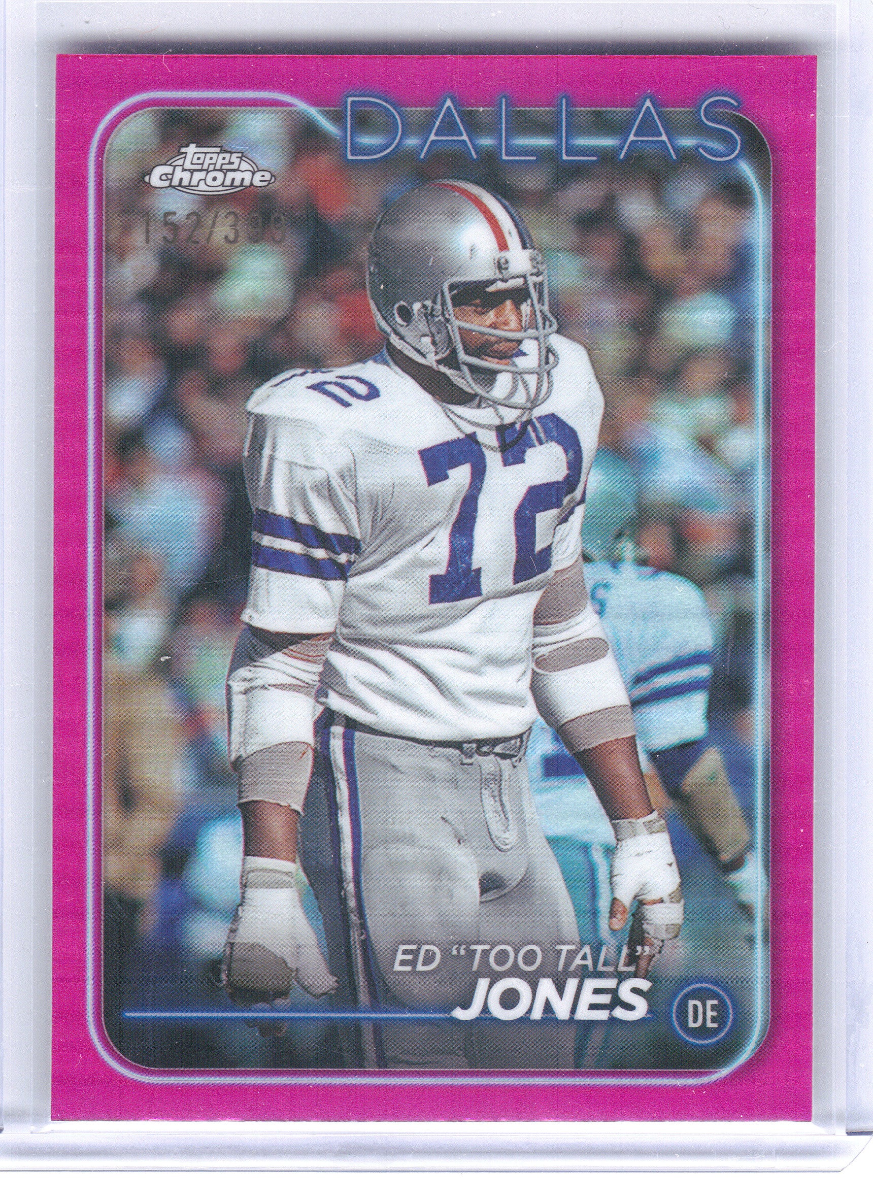 2024 Topps Chrome #49 Ed "Too Tall" Jones Pink Refractor Dallas Cowboys