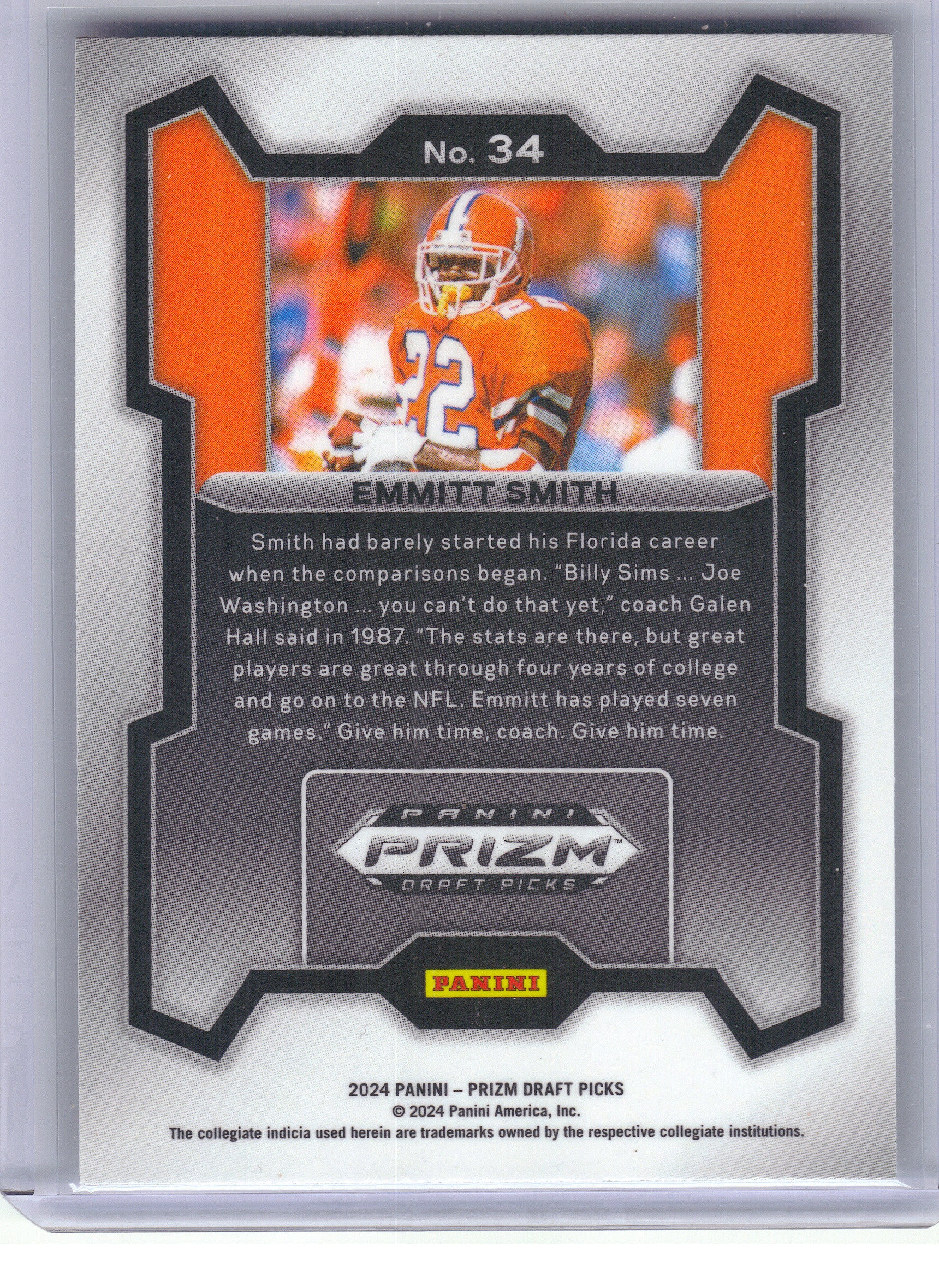 2024 Panini Prizm Draft Picks #34 Emmitt Smith Silver Florida Gators