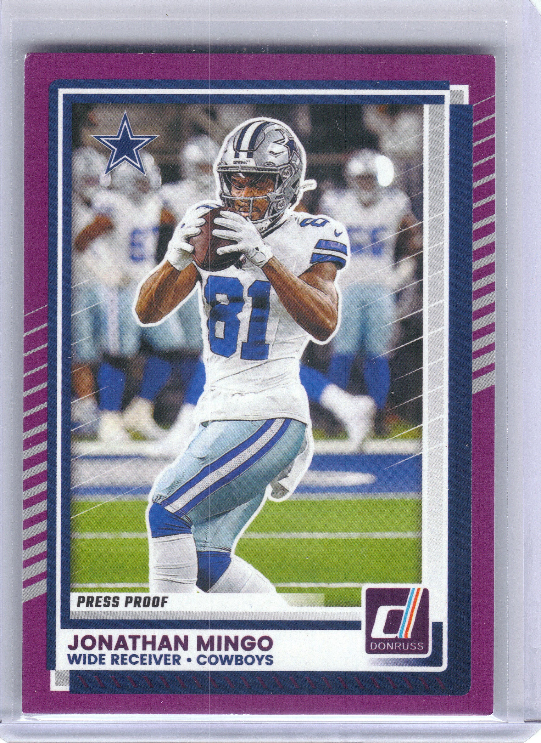 2025 Donruss #10 Jonathan Mingo Press Proofs Purple Dallas Cowboys