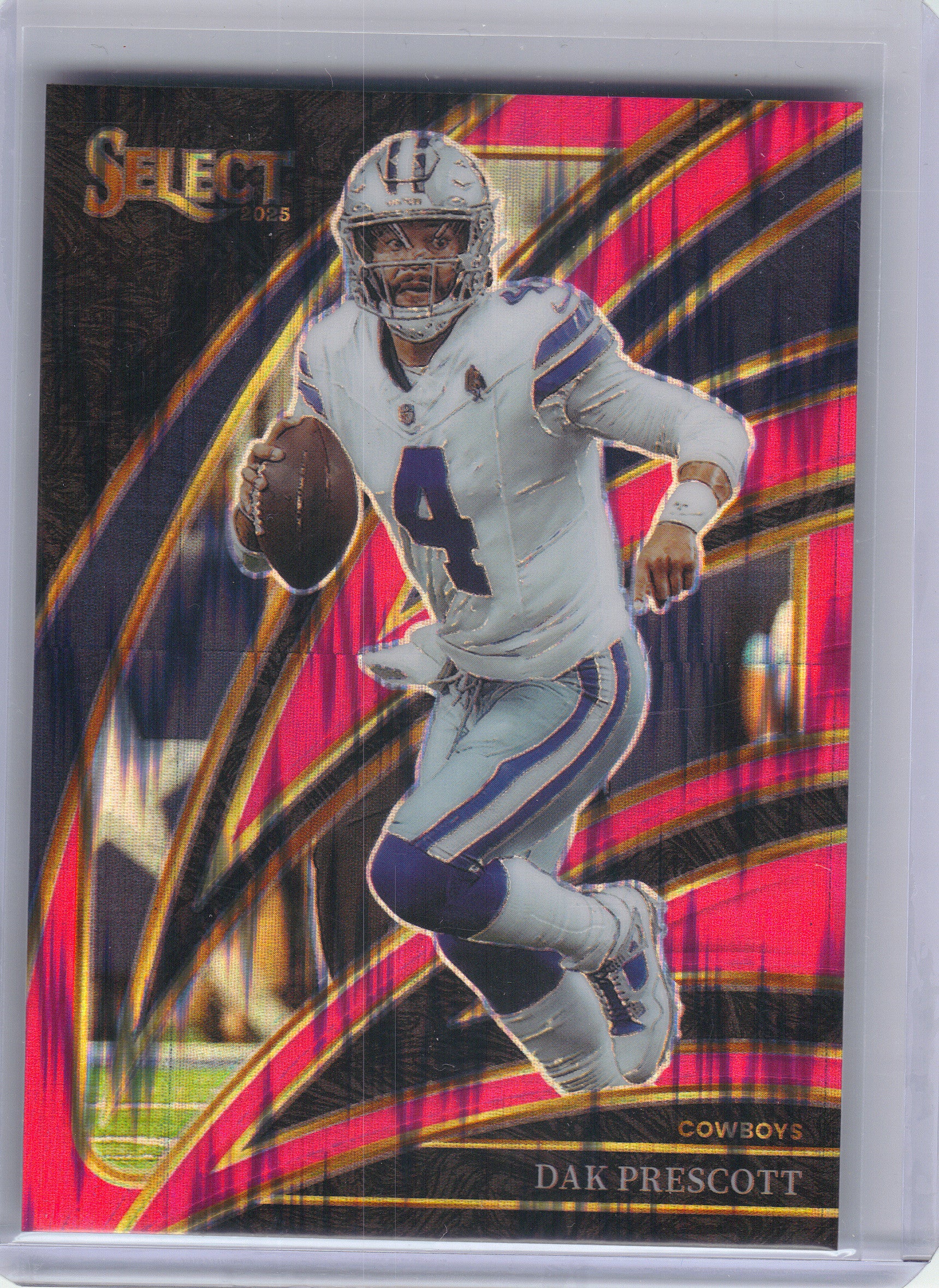 2025 Panini Select #296 Dak Prescott Pink Prizm Shock Dallas Cowboys