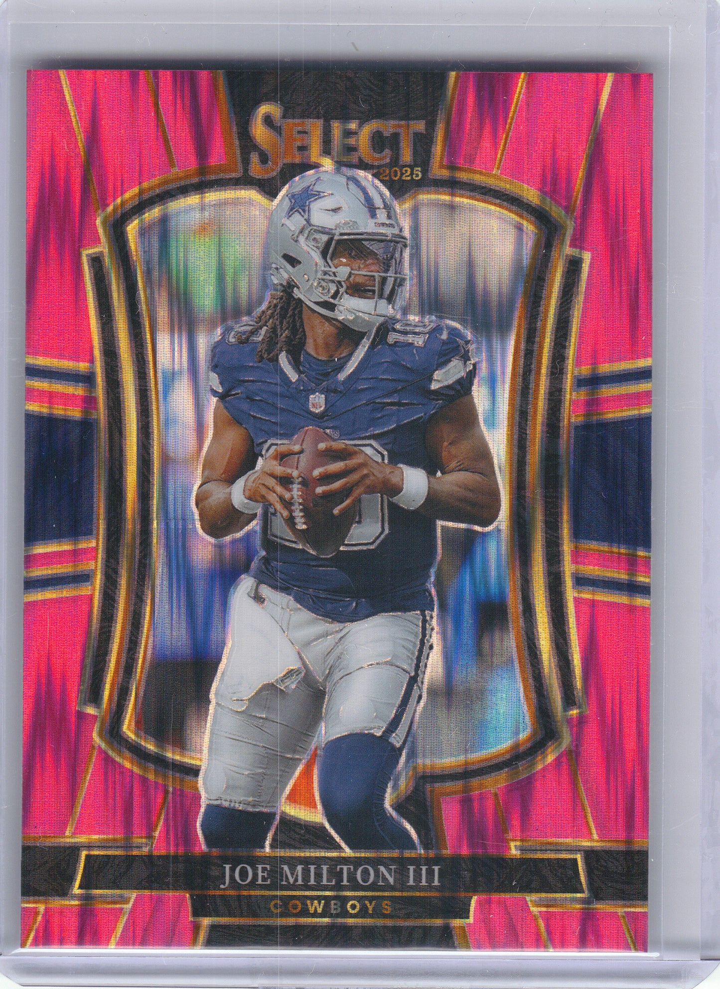 2025 Panini Select #196 Joe Milton III Pink Prizm Shock Dallas Cowboys