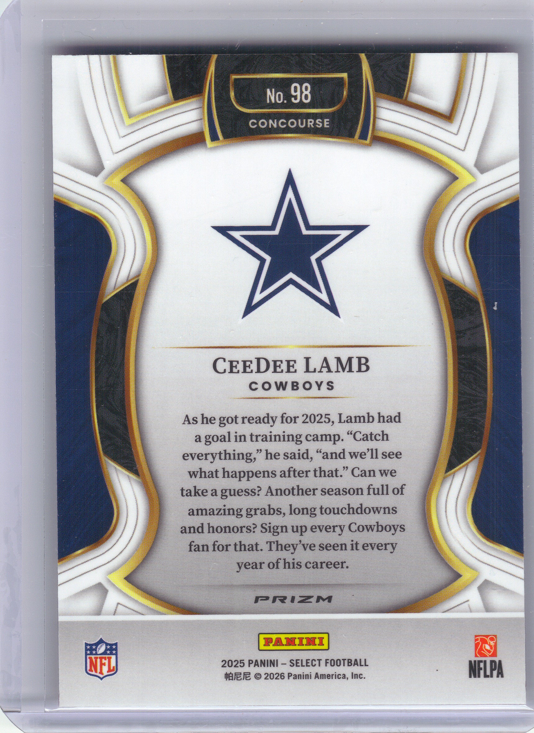 2025 Panini Select #98 CeeDee Lamb Pink Prizm Shock Dallas Cowboys