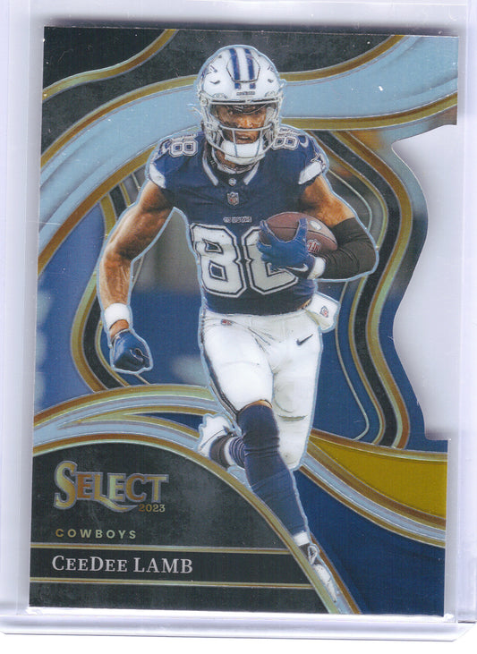 2023 Panini Select #287 CeeDee Lamb Black and Gold Prizms Die Cuts Dallas Cowboys
