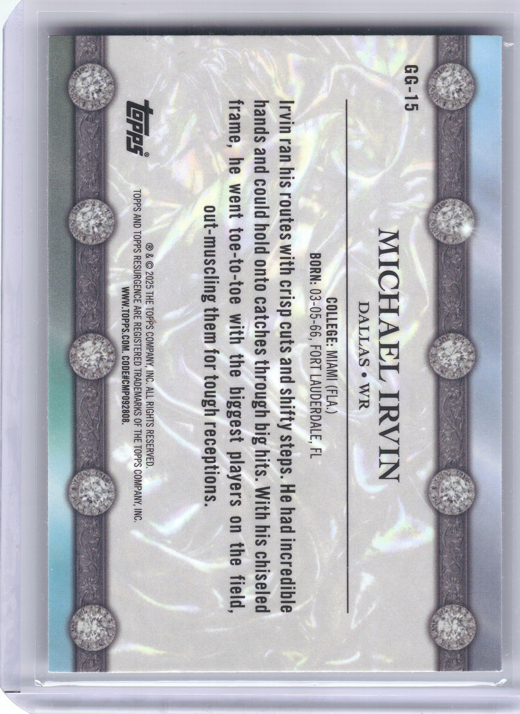 2024 Topps Resurgence #GG-15 Michael Irvin Glimmer and Gleam Dallas Cowboys