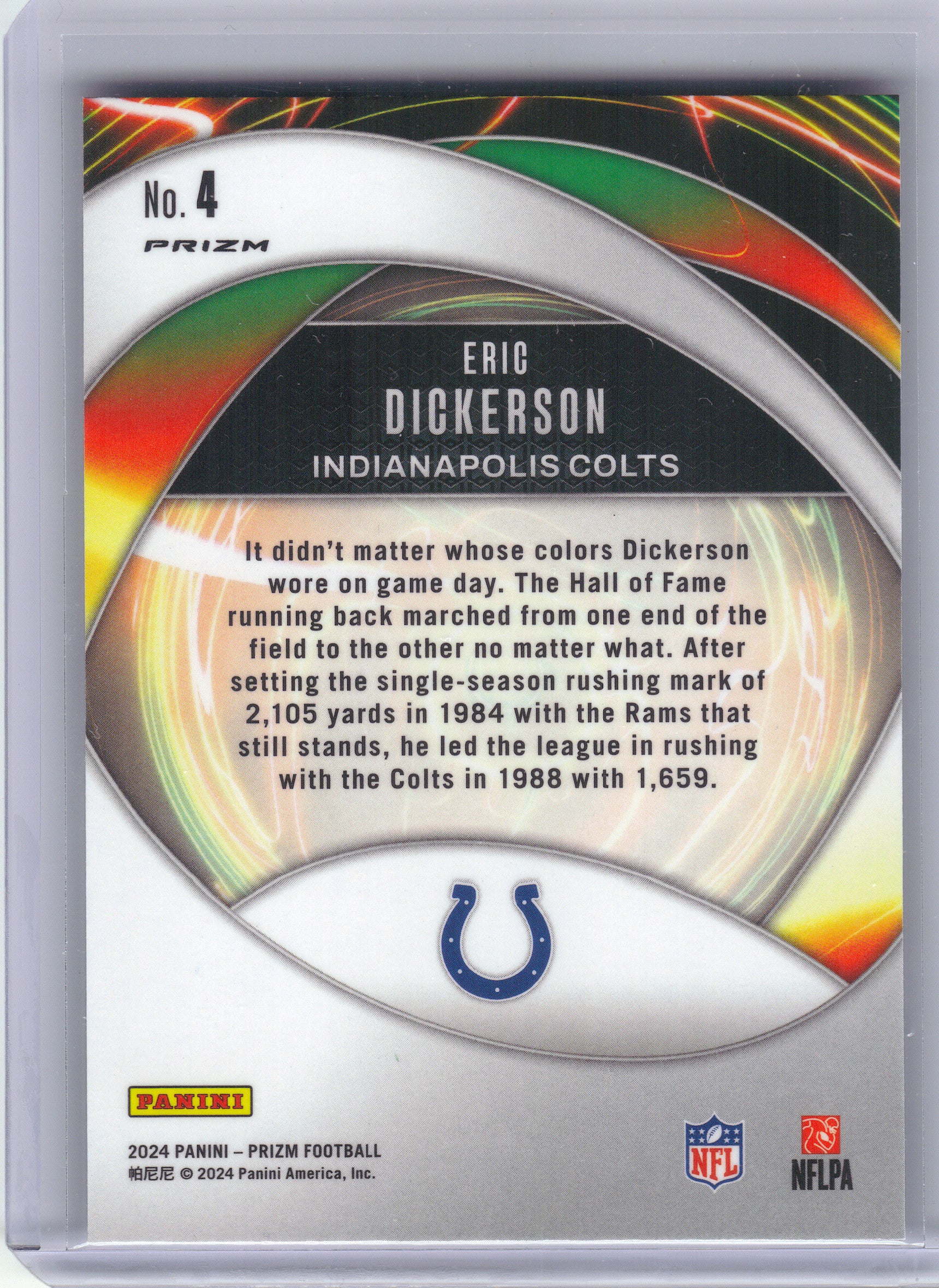 2024 Panini Prizm #4 Eric Dickerson Portals Green Prizm