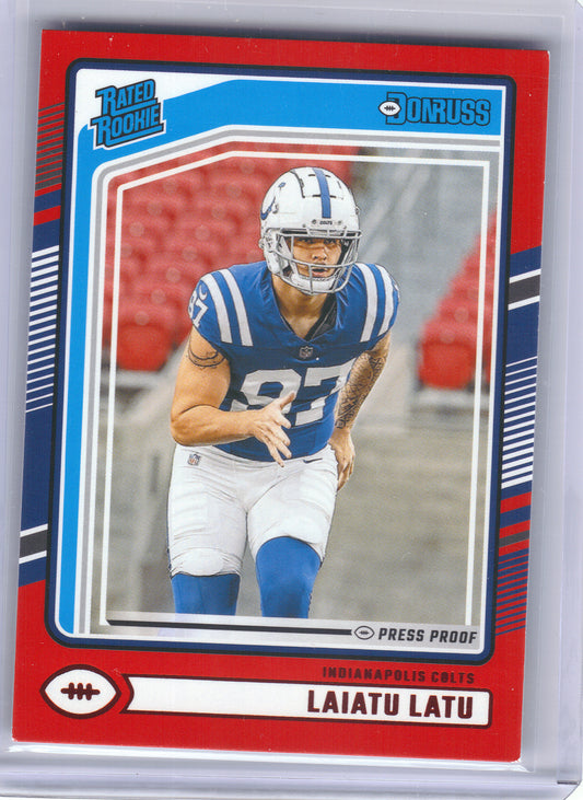 2024 Donruss #311 Laiatu Latu Press Proof Red Indianapolis Colts RC