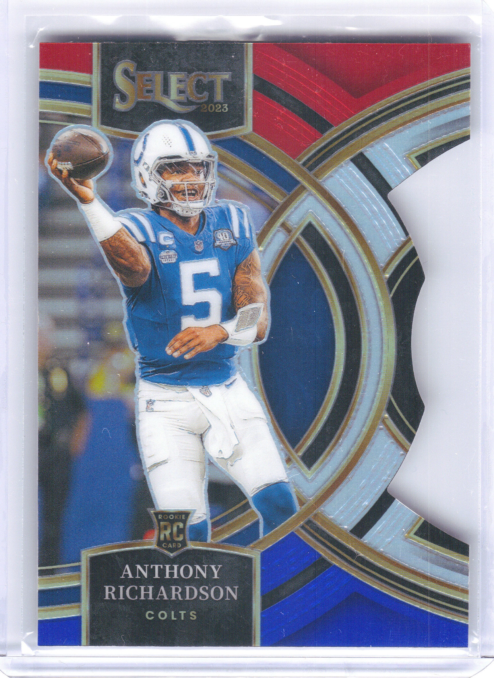 2023 Panini Select #117 Anthony Richardson Red and Blue Prizms Die Cuts Indianapolis Colts RC
