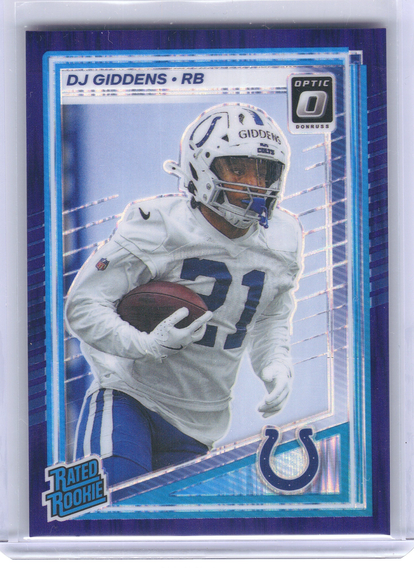 2025 Donruss Optic #258 DJ Giddens Purple Shock Indianapolis Colts RC