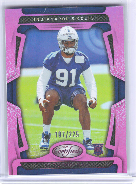 2025 Panini Certified #194 JT Tuimoloau Mirror Pink #/225 Indianapolis Colts SN,RC
