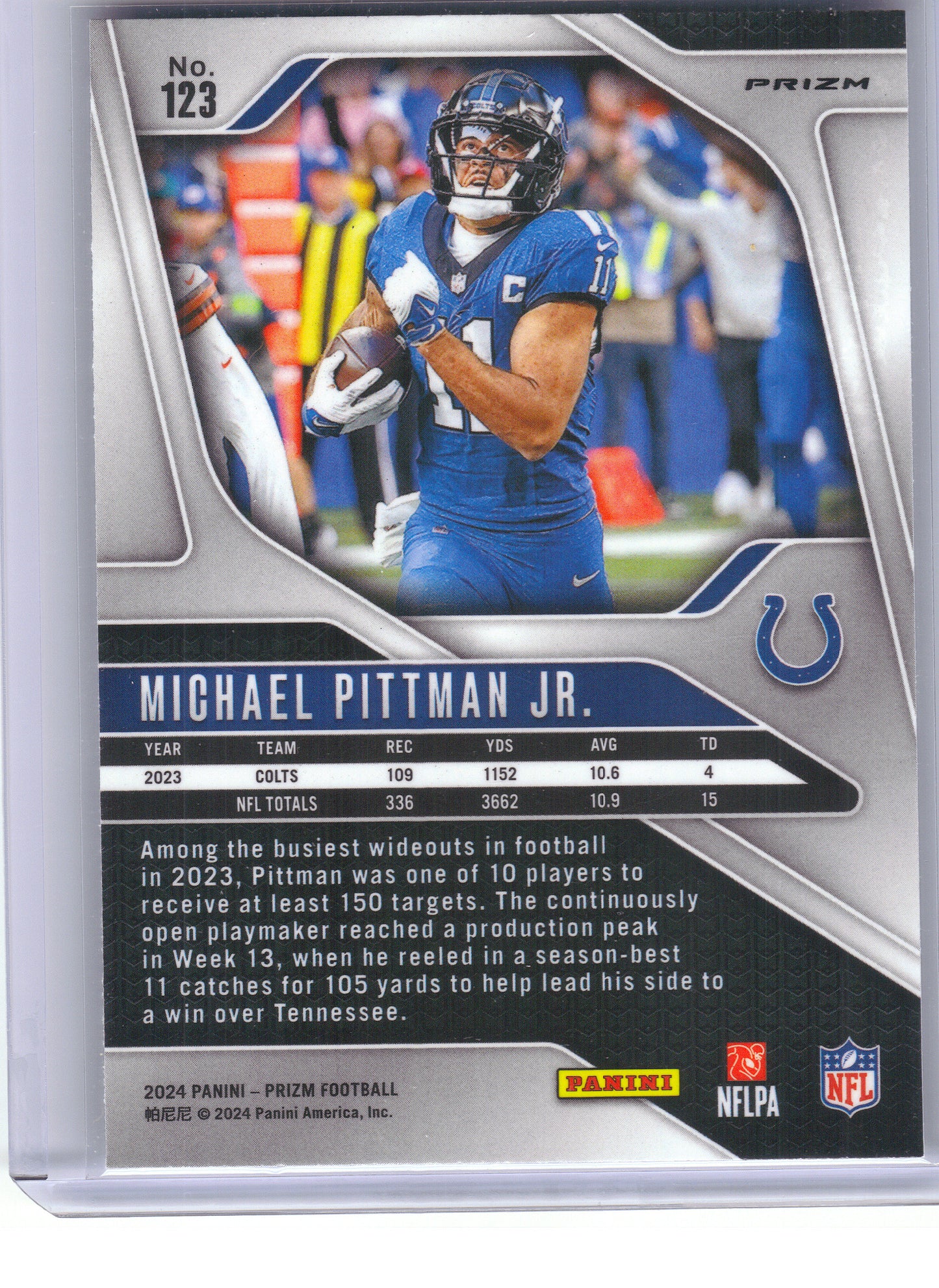 2024 Panini Prizm #123 Michael Pittman Jr. Silver Indianapolis Colts