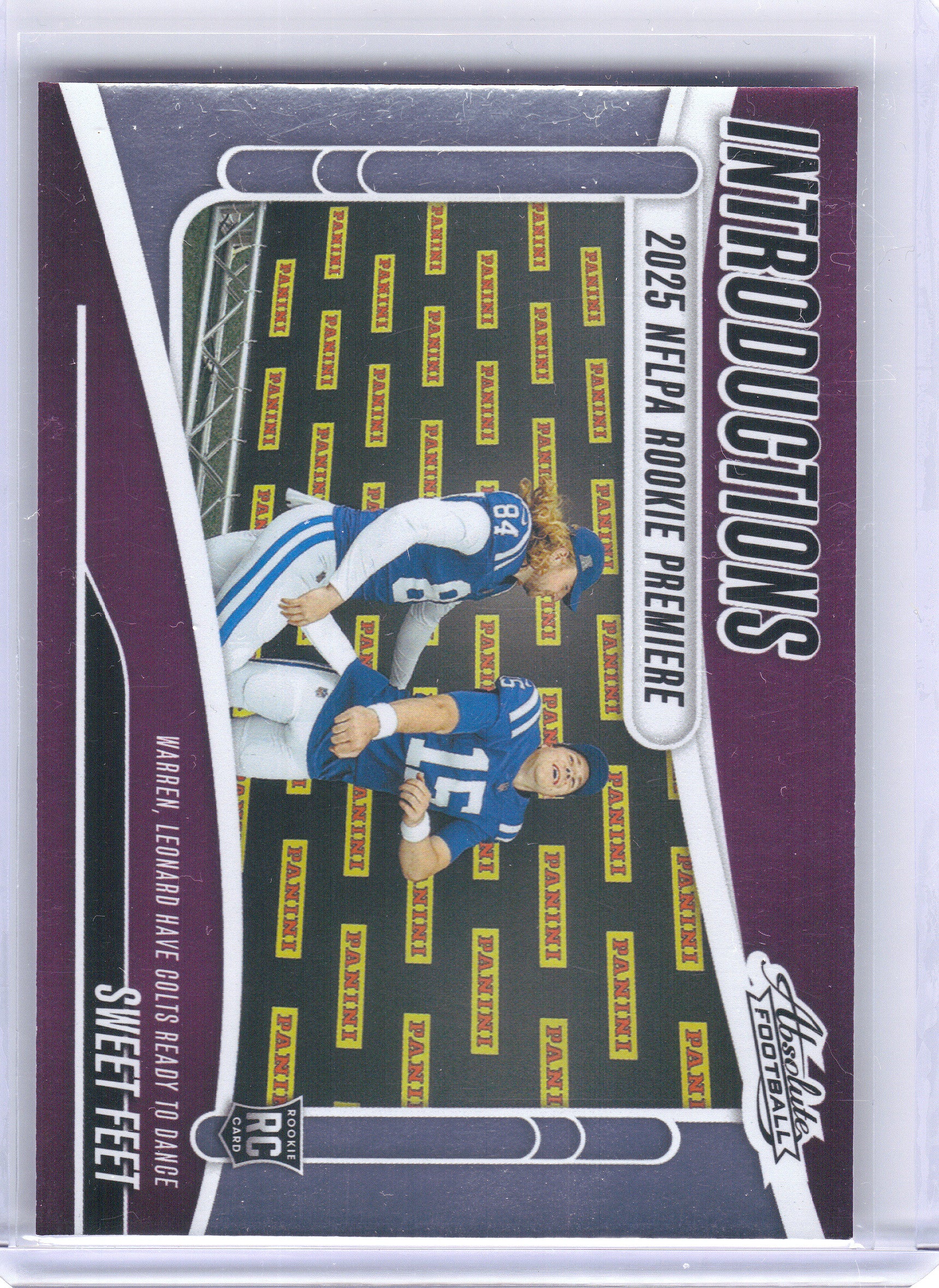 2025 Panini Absolute #I-TWN Sweet Feet Introductions Indianapolis Colts