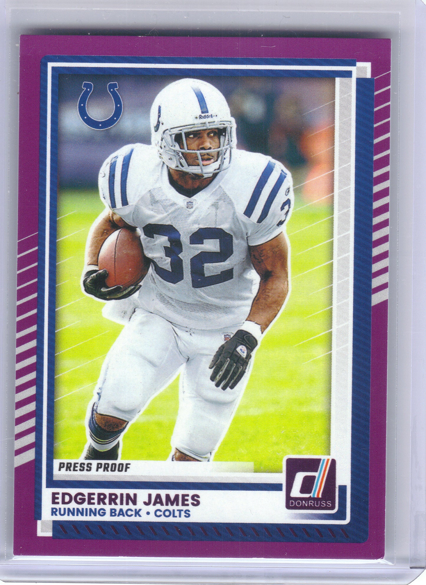 2025 Donruss #276 Edgerrin James Press Proofs Purple Indianapolis Colts