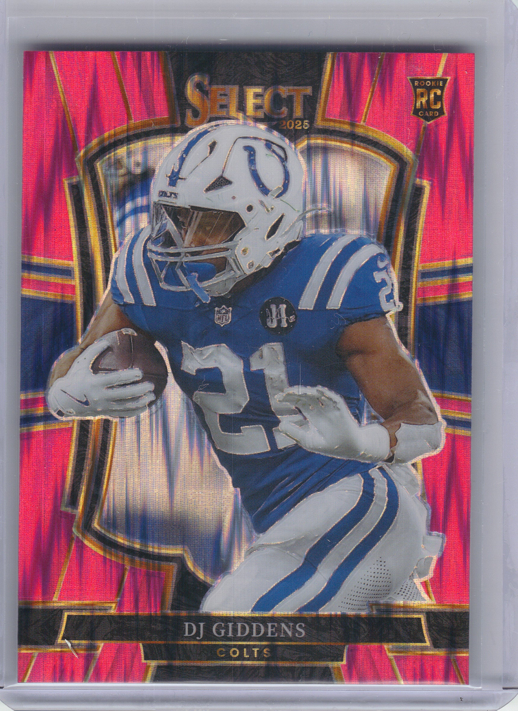 2025 Panini Select #131 DJ Giddens Pink Prizm Shock Indianapolis Colts RC
