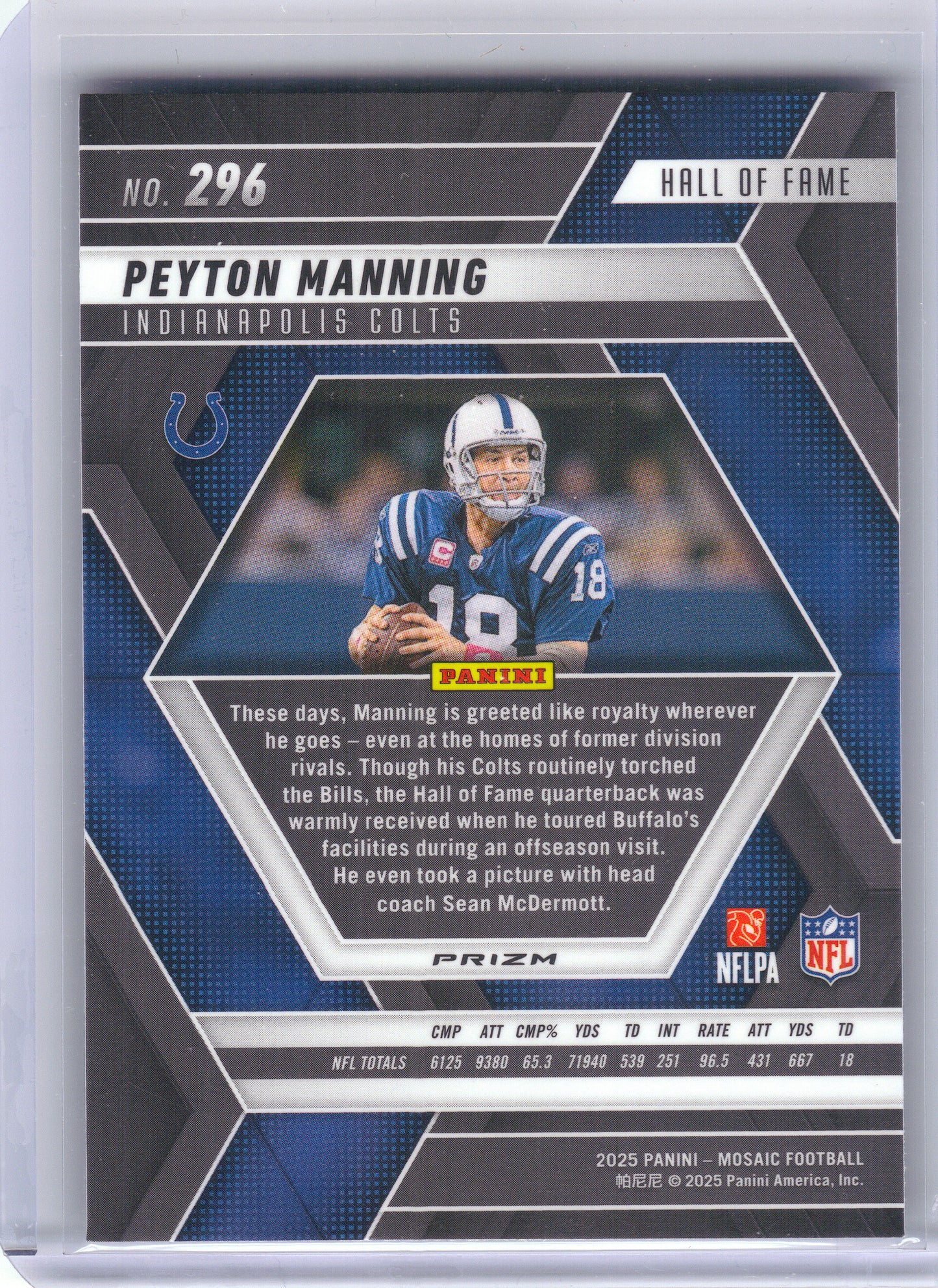 2025 Panini Mosaic #296 Peyton Manning Mosaic Green Indianapolis Colts