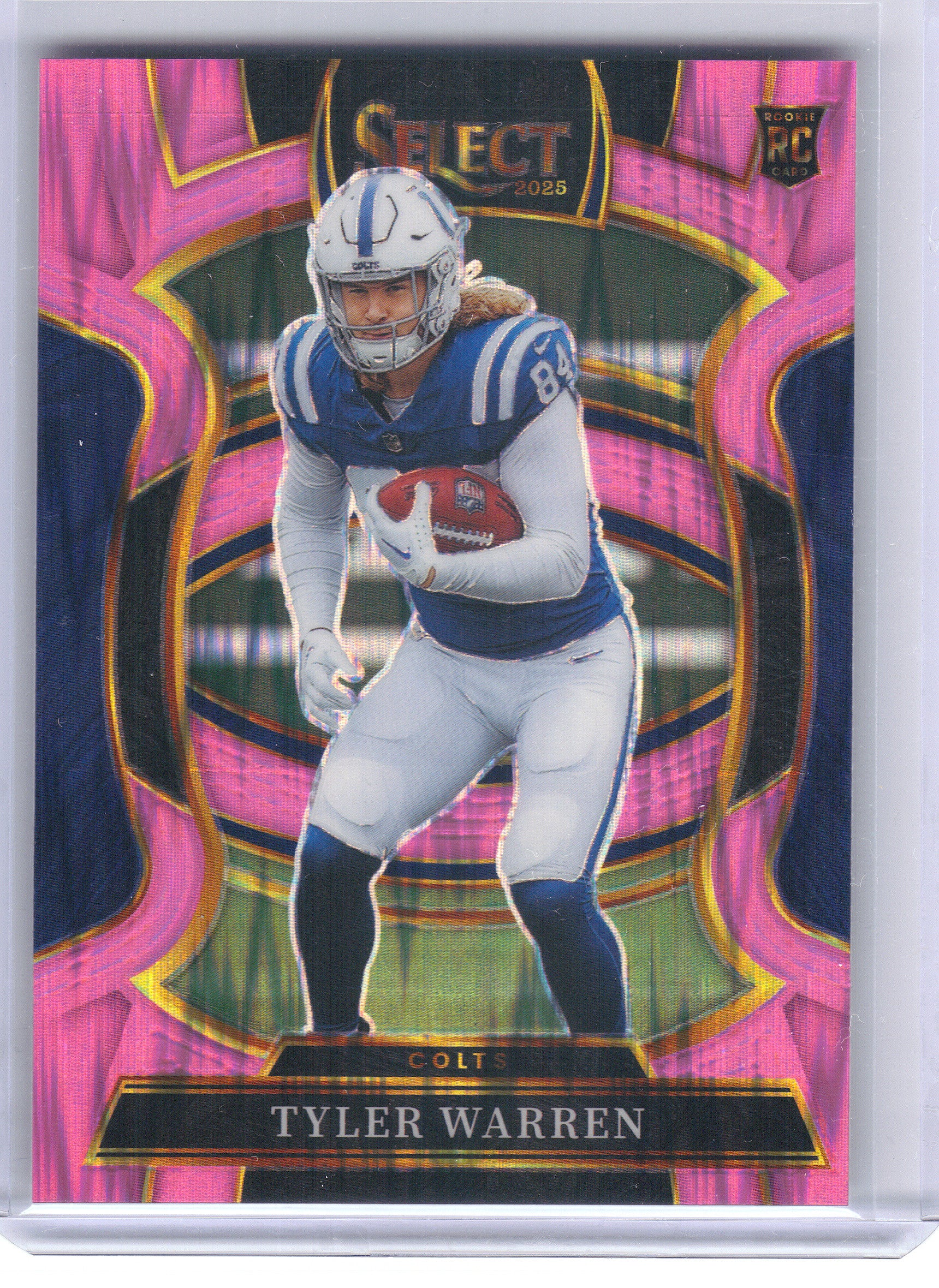 2025 Panini Select #33 Tyler Warren Pink Prizm Shock Indianapolis Colts