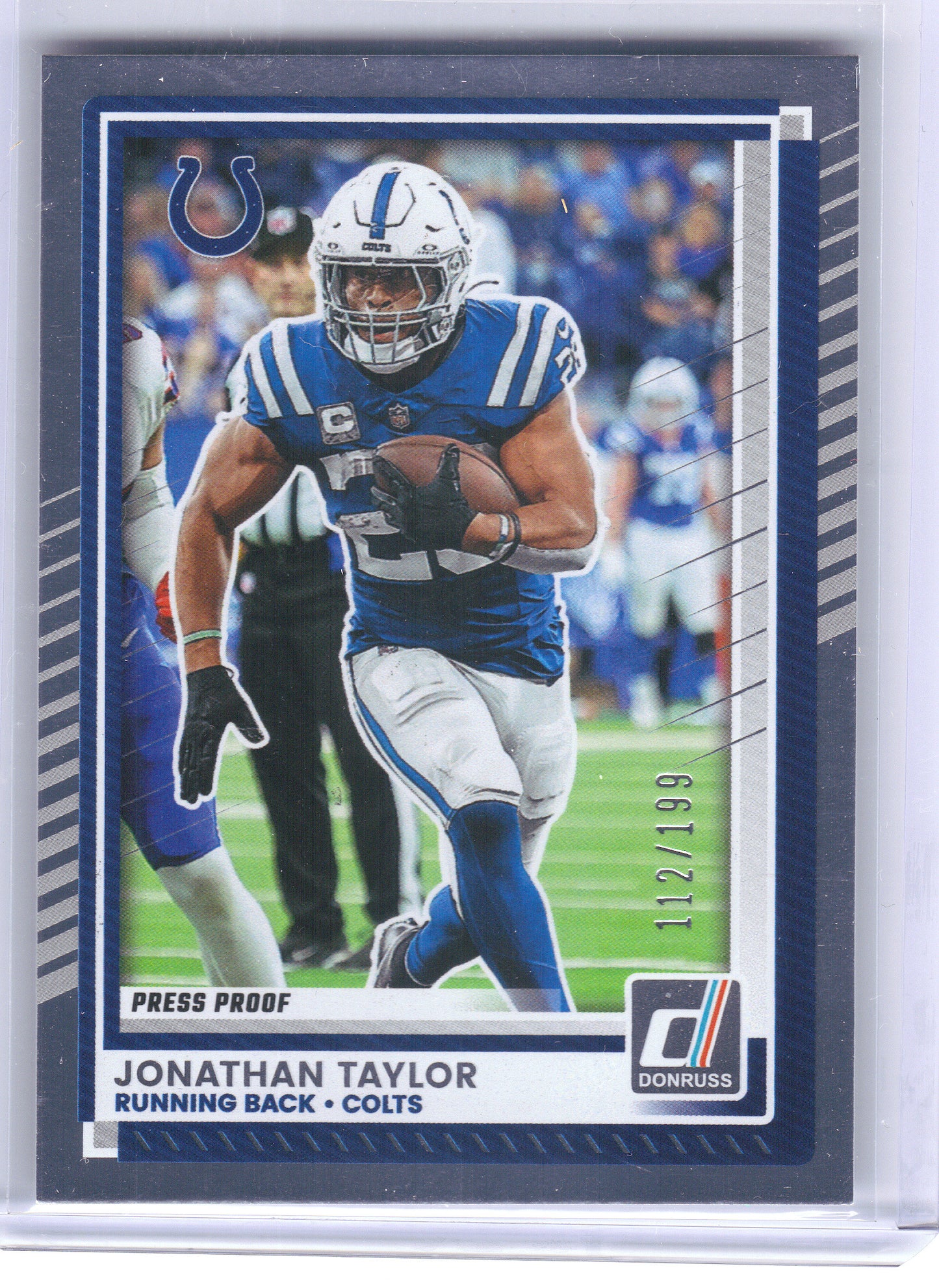 2025 Donruss #60 Jonathan Taylor Press Proofs Silver #/199 Indianapolis Colts SN