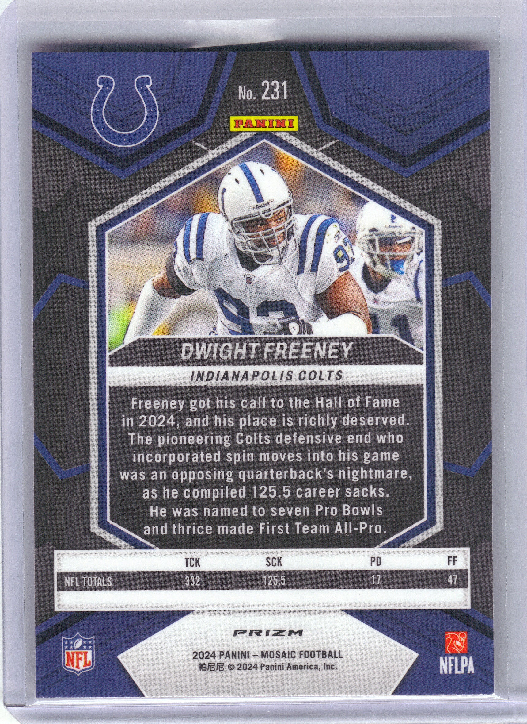 2024 Panini Mosaic #231 Dwight Freeney Mosaic Camo Pink Indianapolis Colts