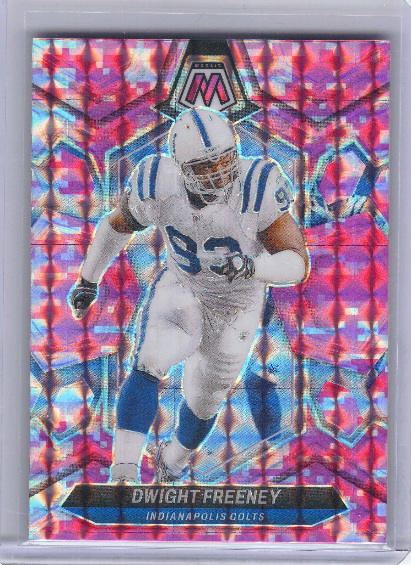 2024 Panini Mosaic #231 Dwight Freeney Mosaic Camo Pink Indianapolis Colts
