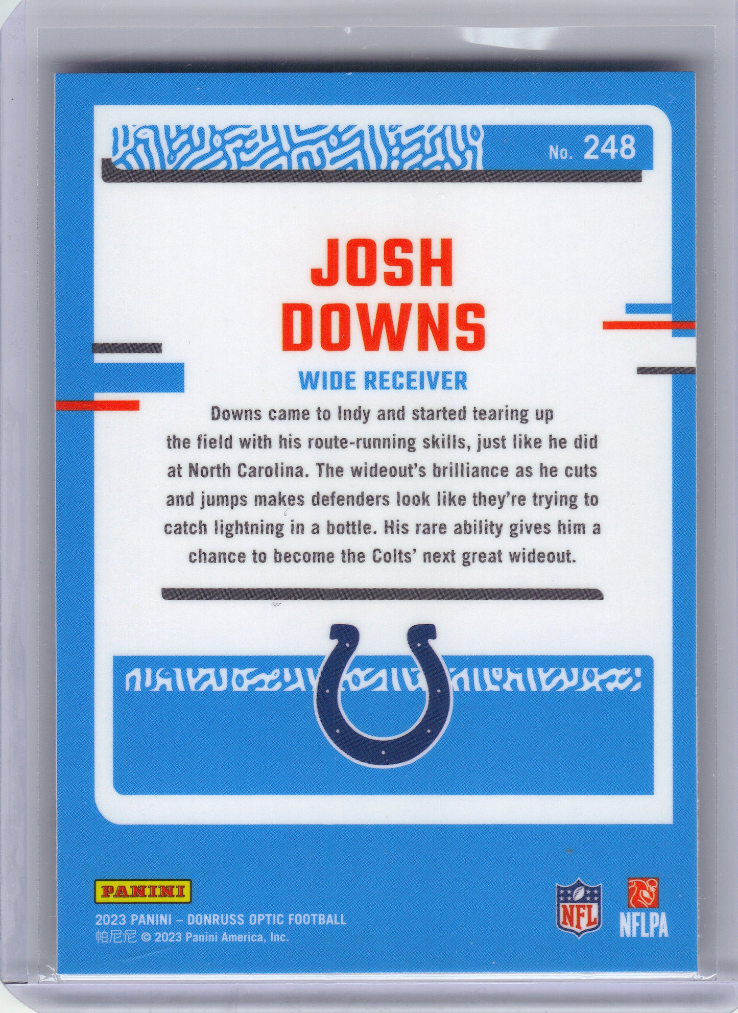2023 Donruss Optic #248 Josh Downs Indianapolis Colts RC