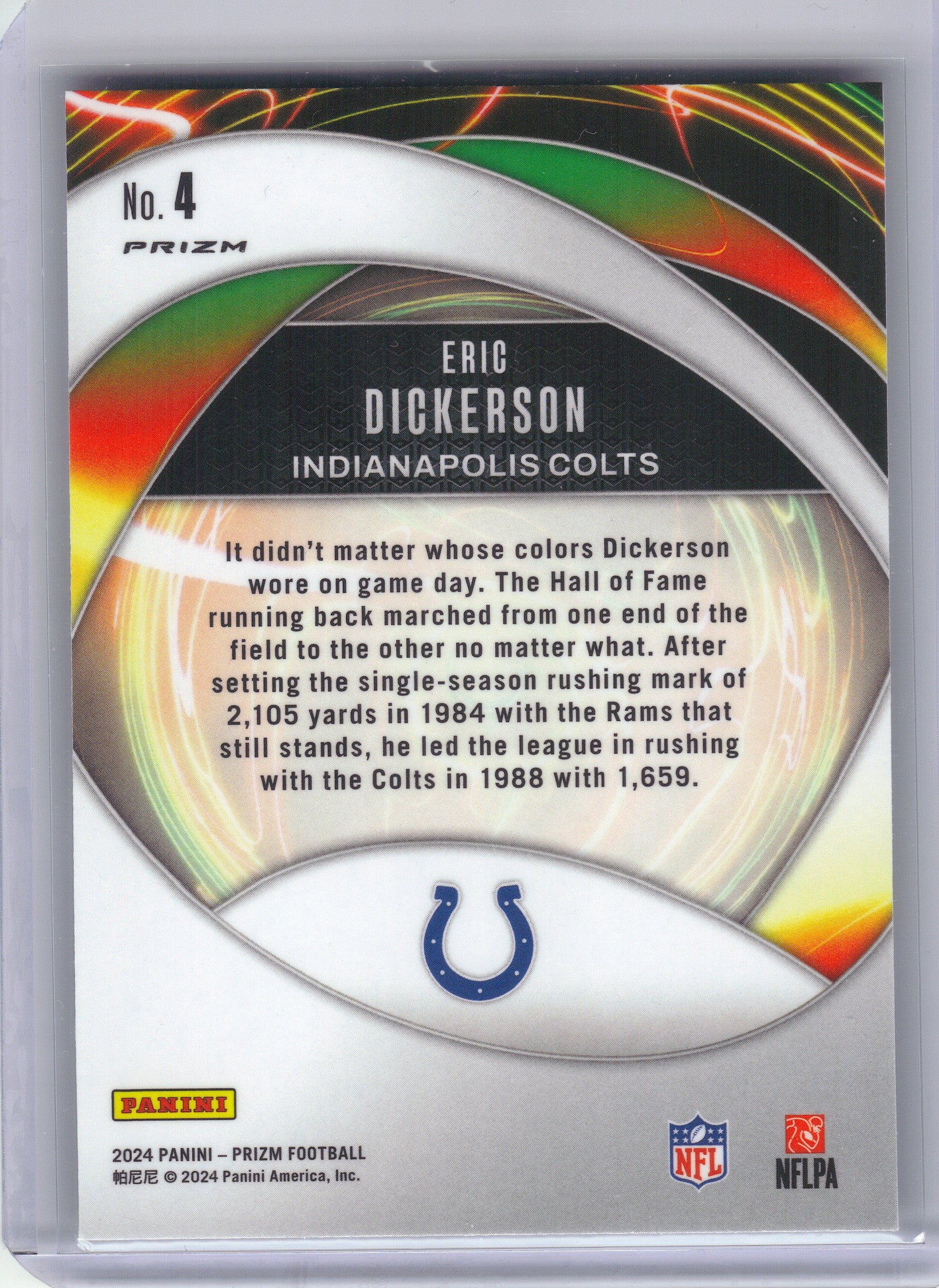 2024 Panini Prizm #4 Eric Dickerson Portals Wave Green Prizm