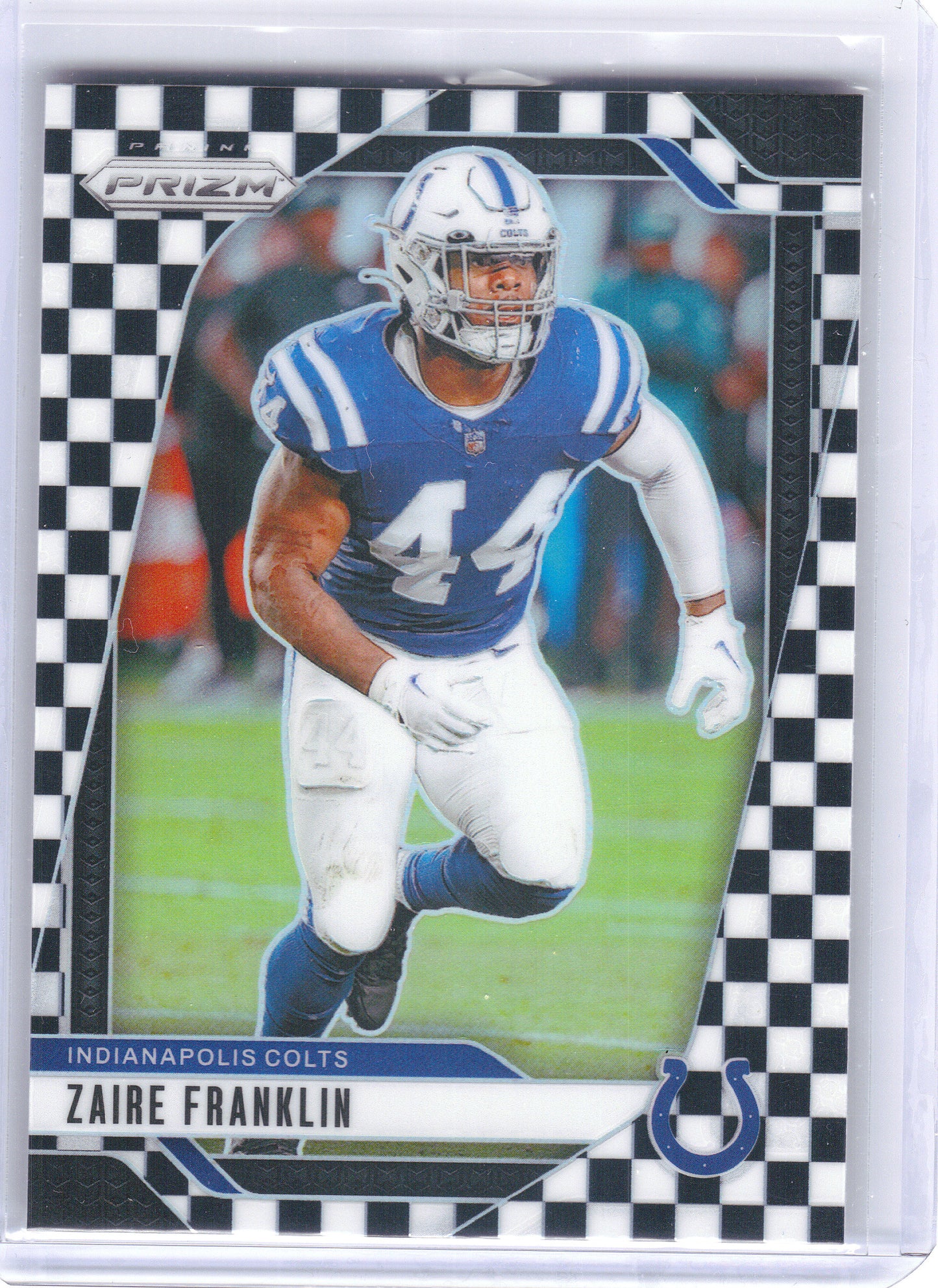 2024 Panini Prizm #124 Zaire Franklin Black and White Checker Indianapolis Colts