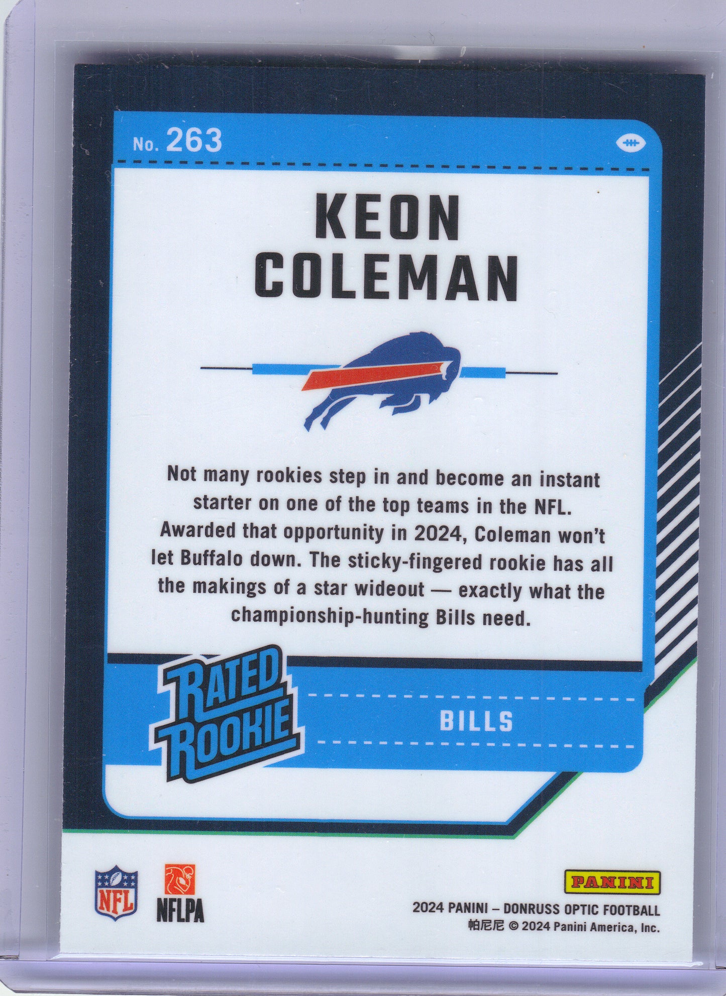 2024 Donruss Optic #263 Keon Coleman Buffalo Bills RC