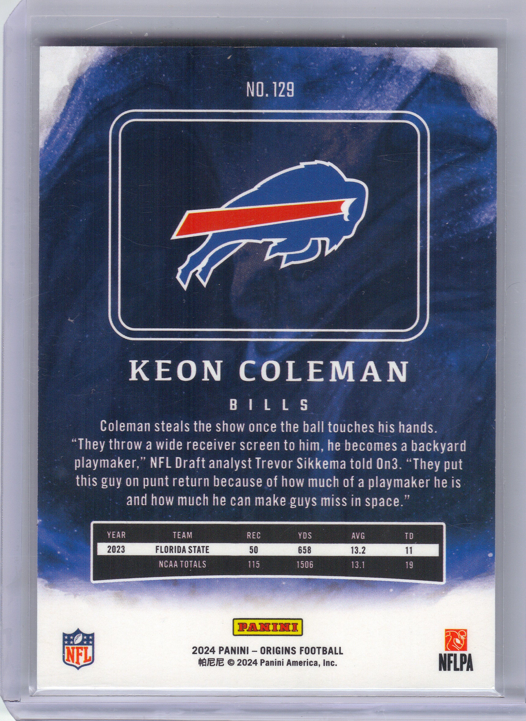 2024 Panini Origins #129 Keon Coleman Buffalo Bills RC