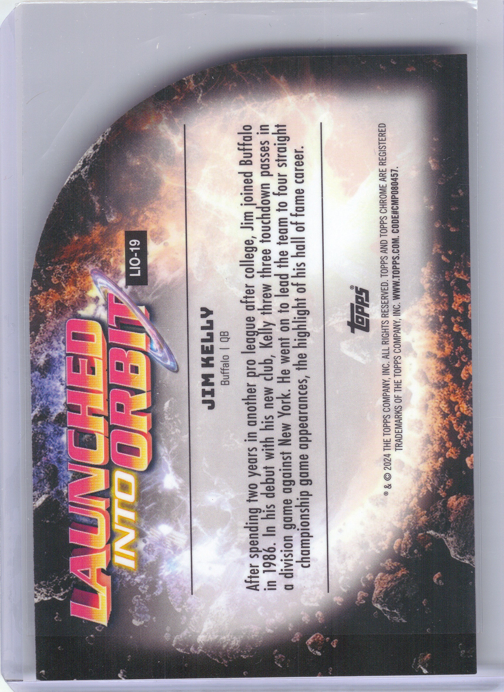 2024 Topps Chrome Cosmic #LIO-19 Jim Kelly Launched Into Orbit Buffalo Bills