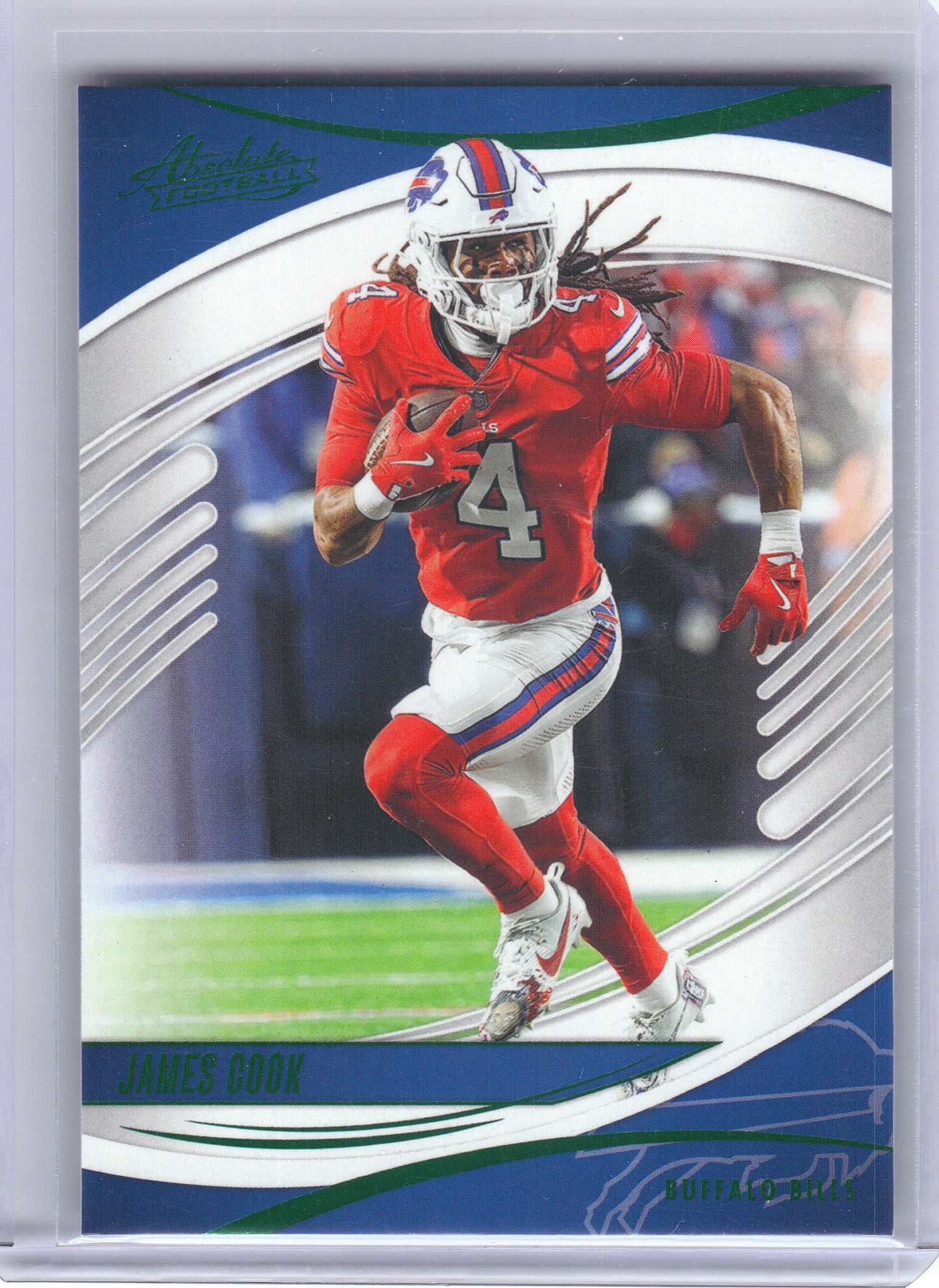 2025 Panini Absolute #76 James Cook Green Buffalo Bills