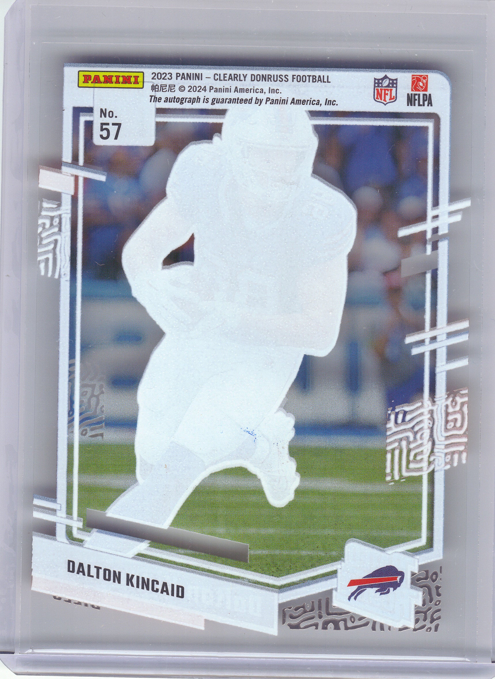 2023 Clearly Donruss #57 Dalton Kincaid Rated Rookie Autographs Buffalo Bills AU