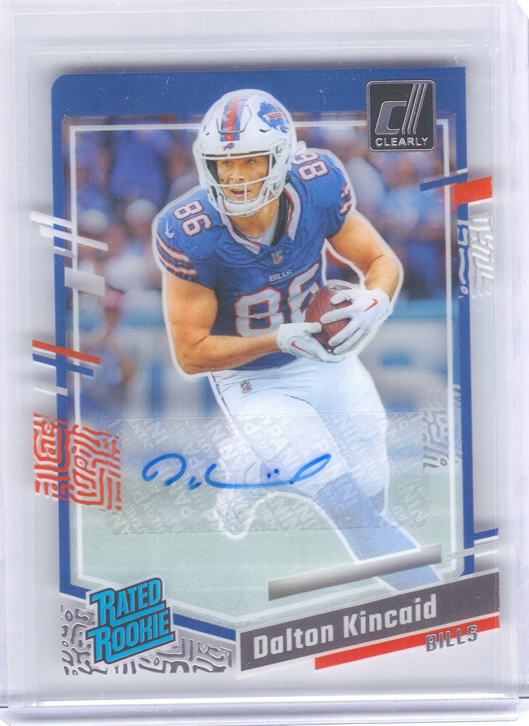 2023 Clearly Donruss #57 Dalton Kincaid Rated Rookie Autographs Buffalo Bills AU