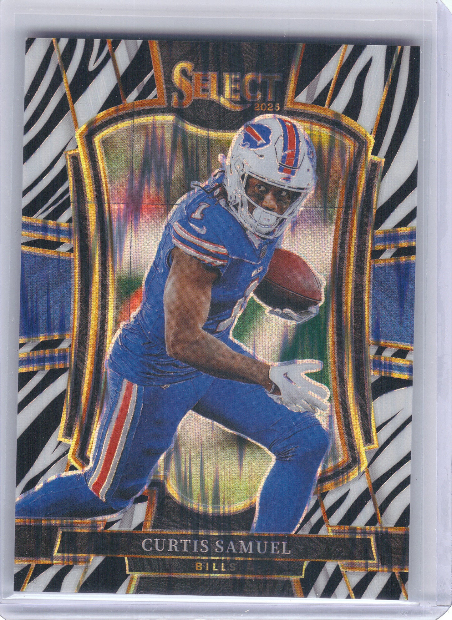 2025 Panini Select #184 Curtis Samuel Zebra Prizm Buffalo Bills