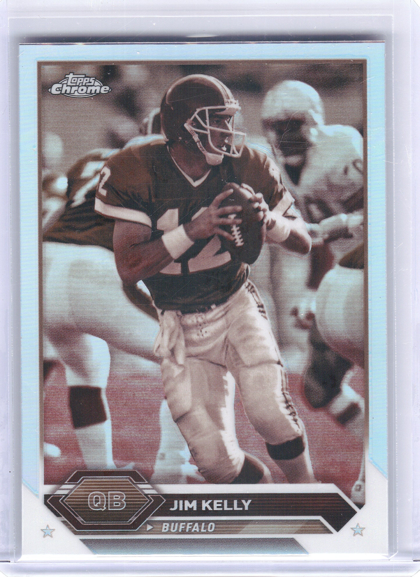 2023 Topps Composite #46 Jim Kelly Topps Chrome Sepia Refractor Buffalo Bills