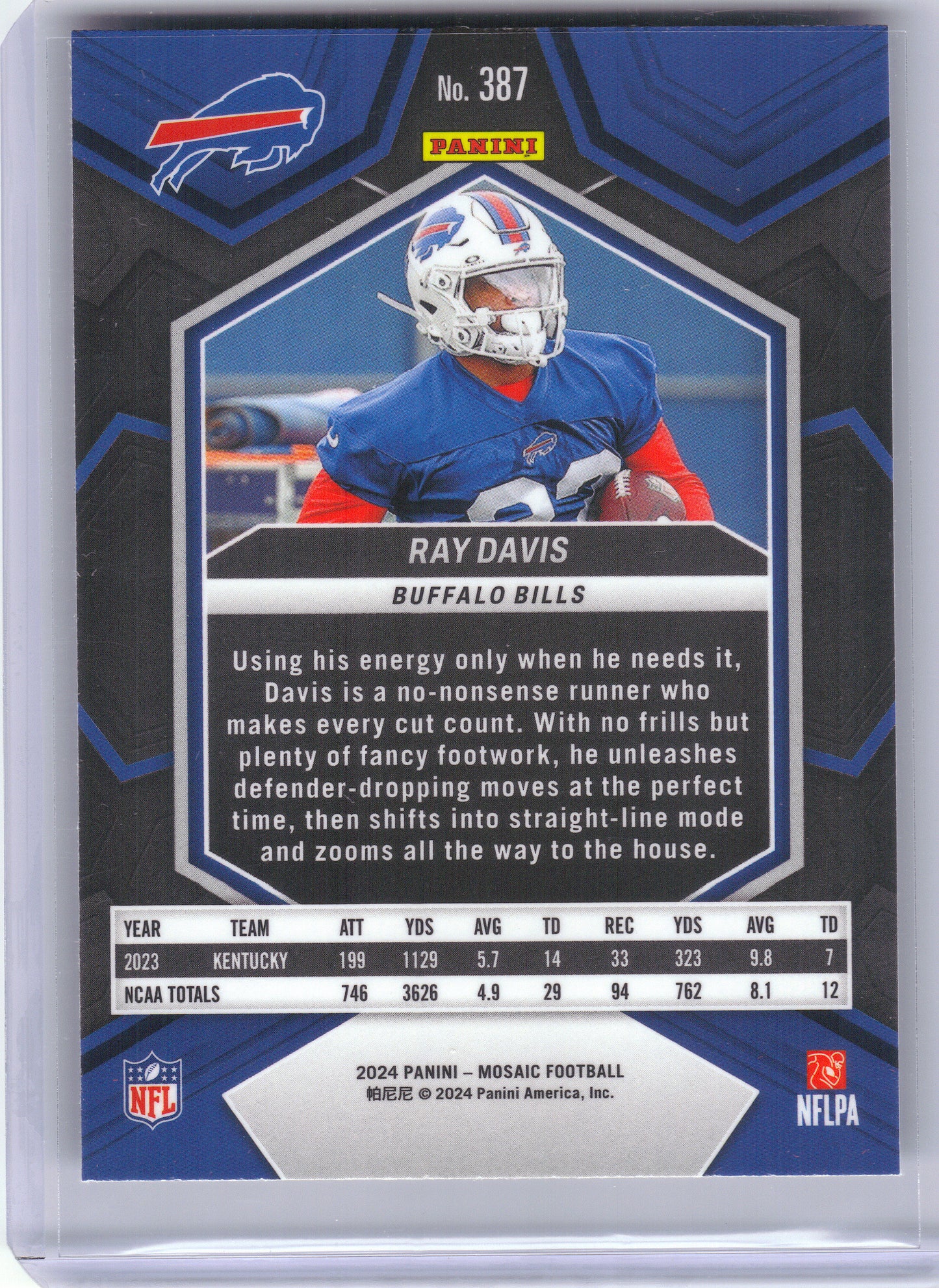 2024 Panini Mosaic #387 Ray Davis Buffalo Bills RC