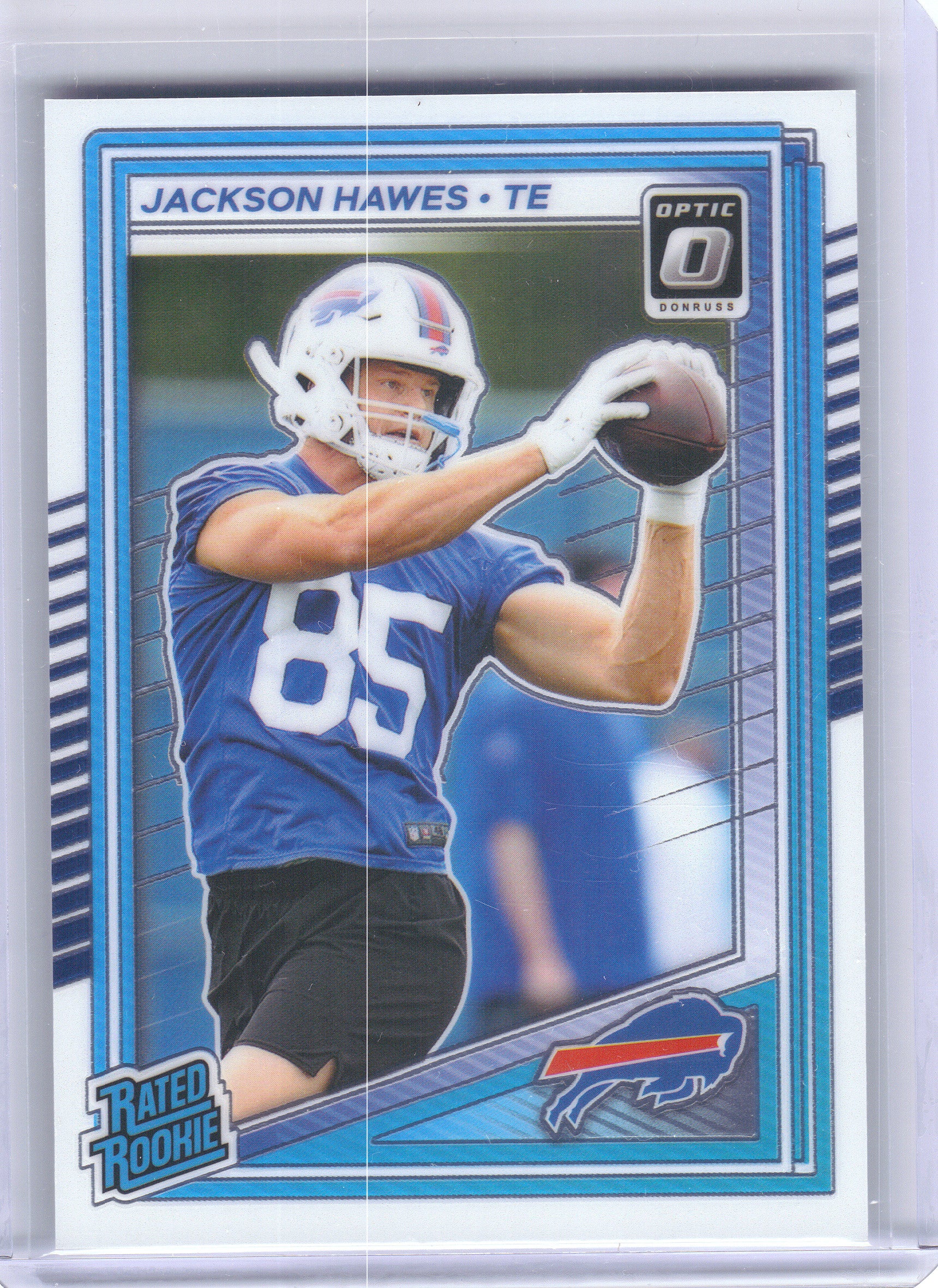 2025 Donruss #357 Jackson Hawes Optic Rated Rookies Preview Holo Buffalo Bills RC
