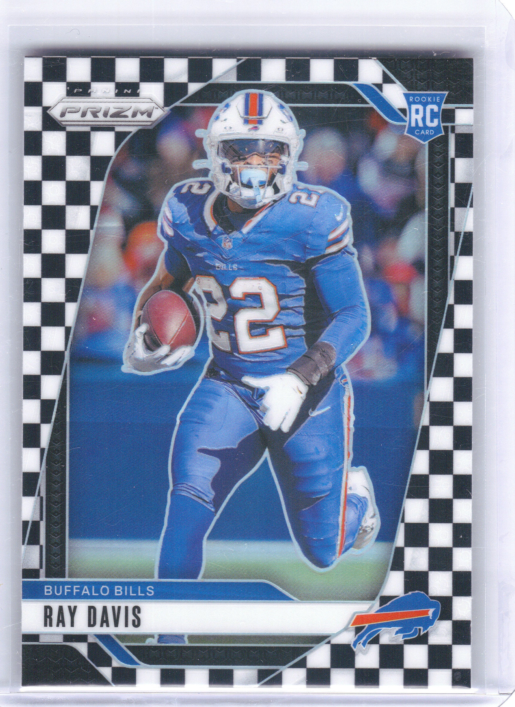 2024 Panini Prizm #382 Ray Davis Black and White Checker Buffalo Bills RC