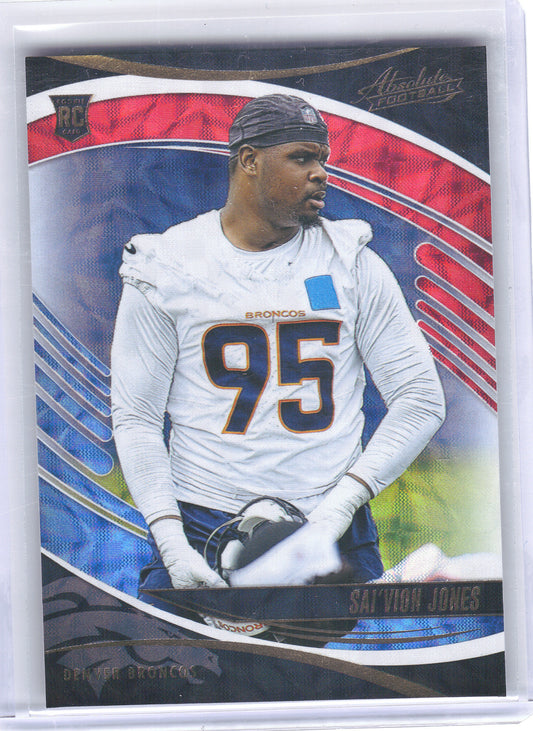 2025 Panini Absolute #175 Sai'vion Jones Red, White and Blue Kaleidoscope Denver Broncos RC