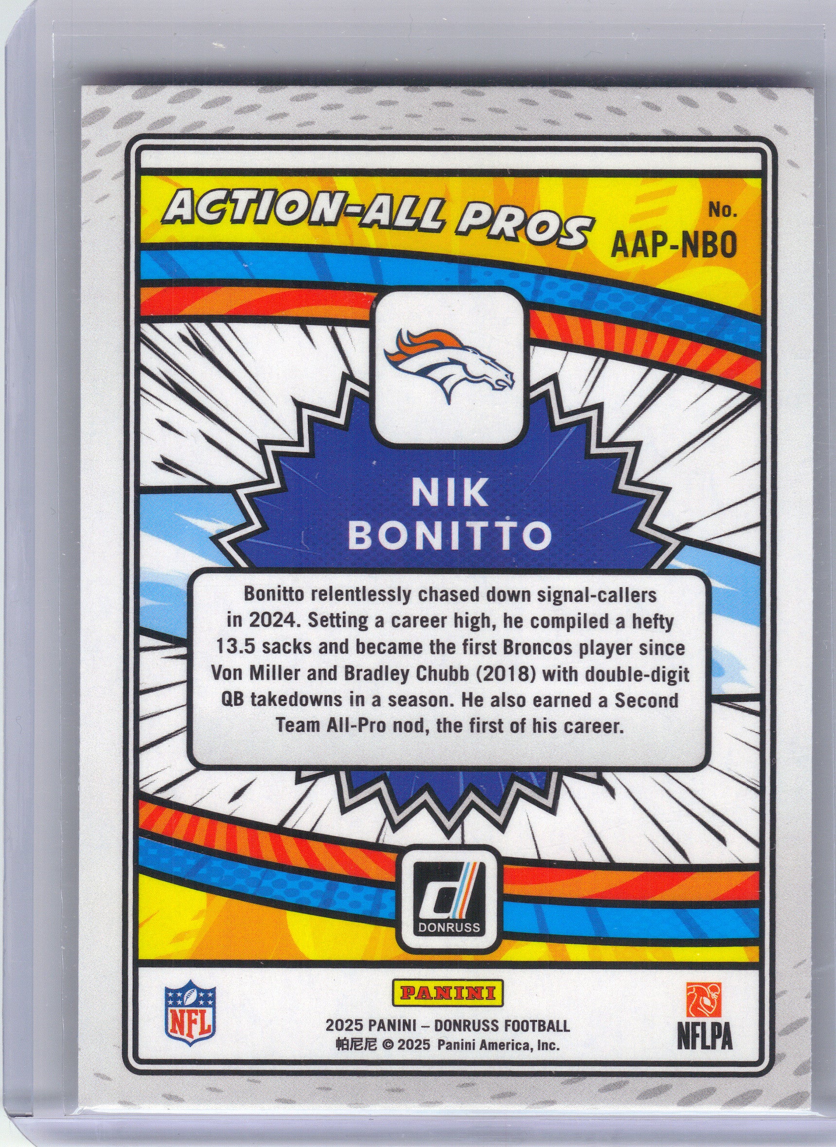 2025 Donruss #AAP-NBO Nik Bonitto Action-All Pros Denver Broncos