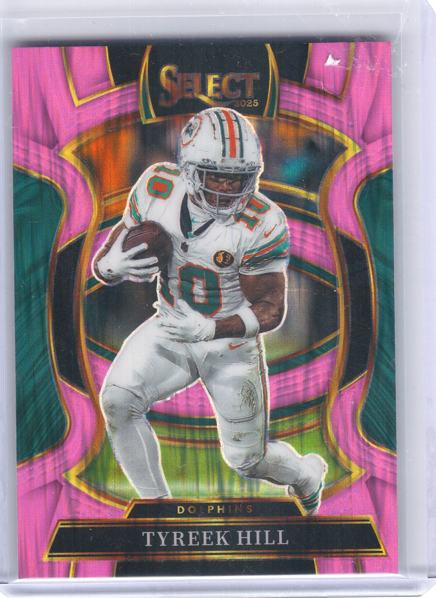 2025 Panini Select #83 Tyreek Hill Pink Prizm Shock Miami Dolphins