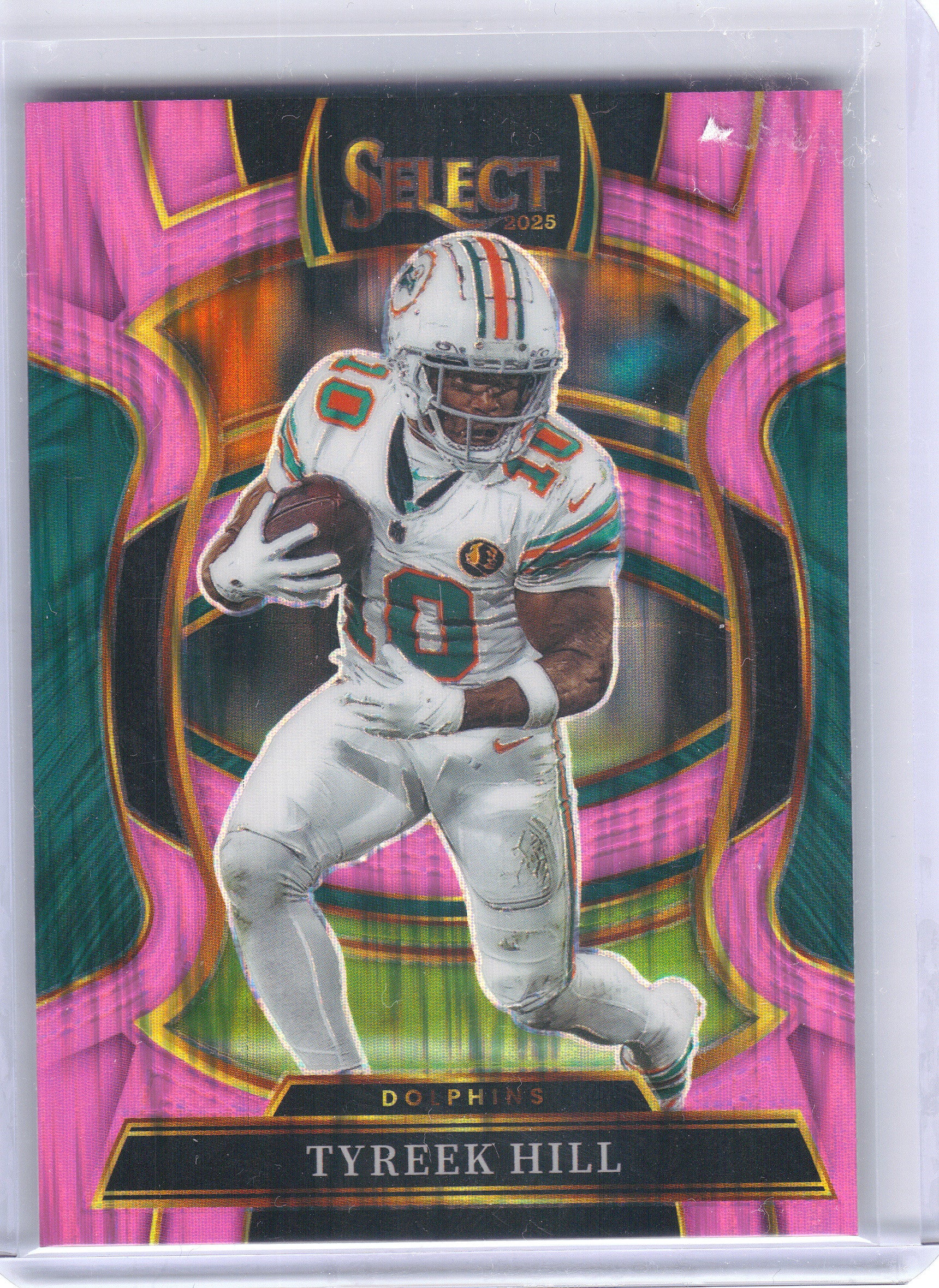 2025 Panini Select #83 Tyreek Hill Pink Prizm Shock Miami Dolphins