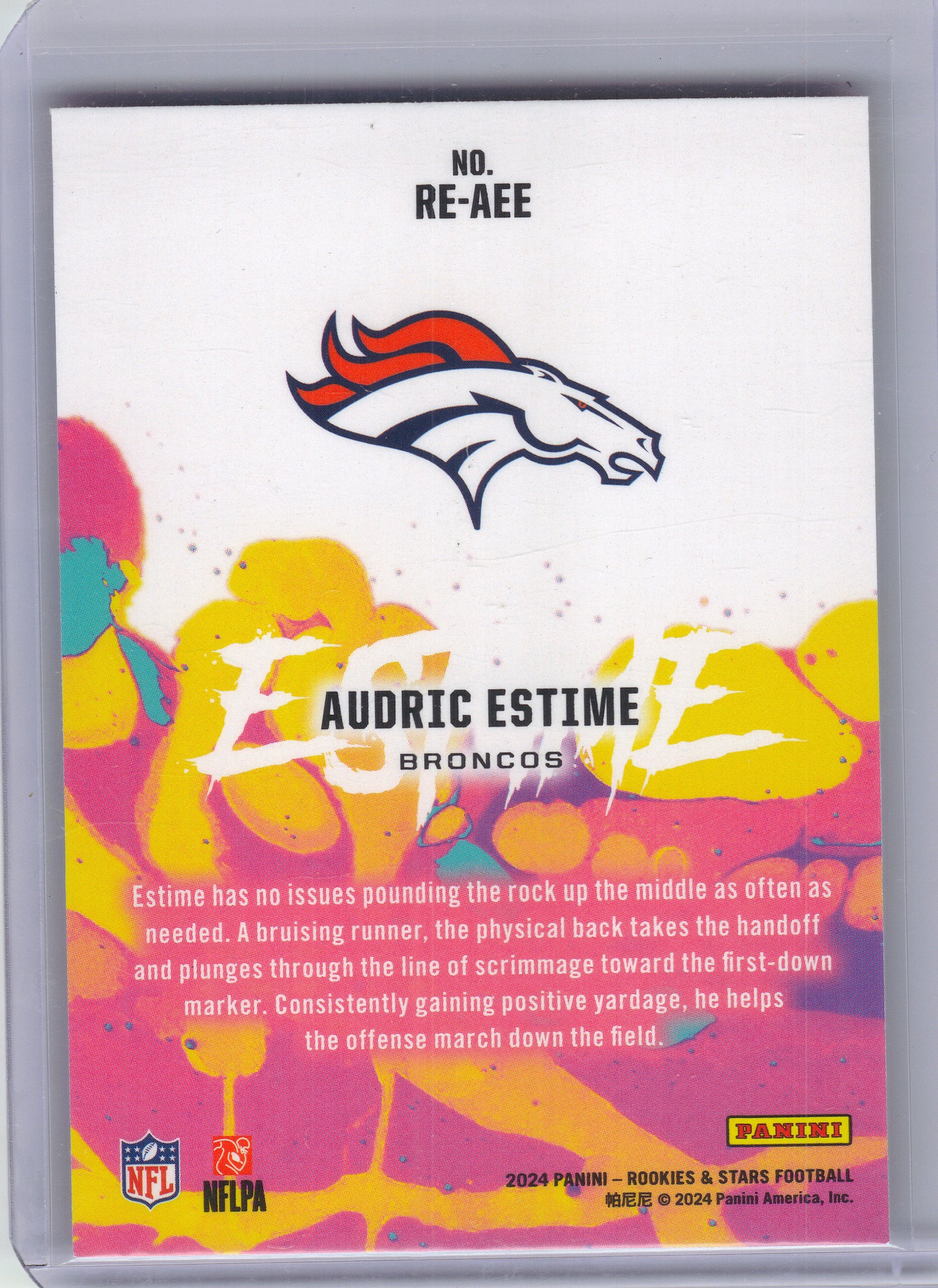 2024 Panini Rookies & Stars #RE-AEE Audric Estime Rookie Exclusive Denver Broncos
