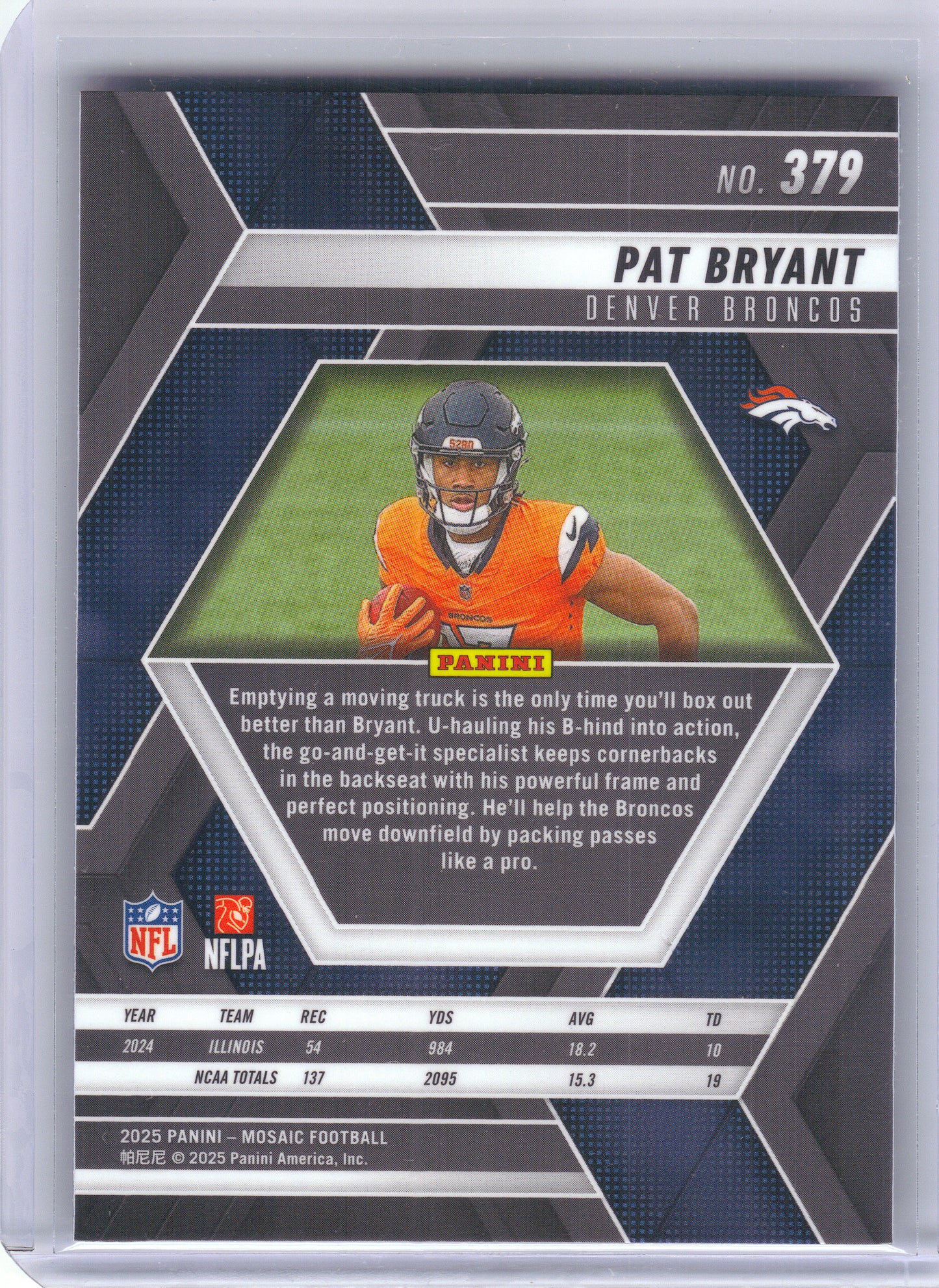 2025 Panini Mosaic #379 Pat Bryant Denver Broncos RC