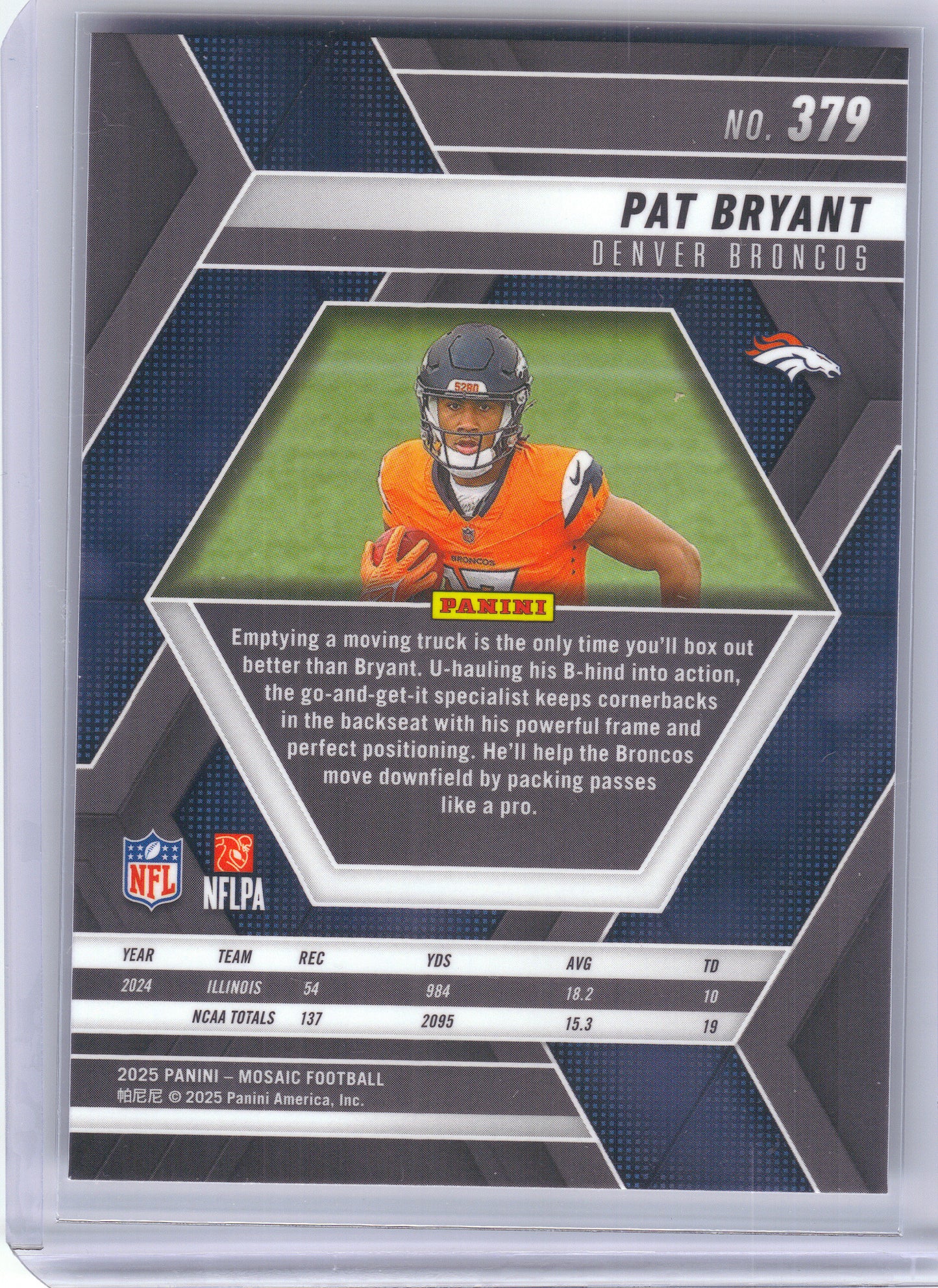 2025 Panini Mosaic #379 Pat Bryant x Denver Broncos RC