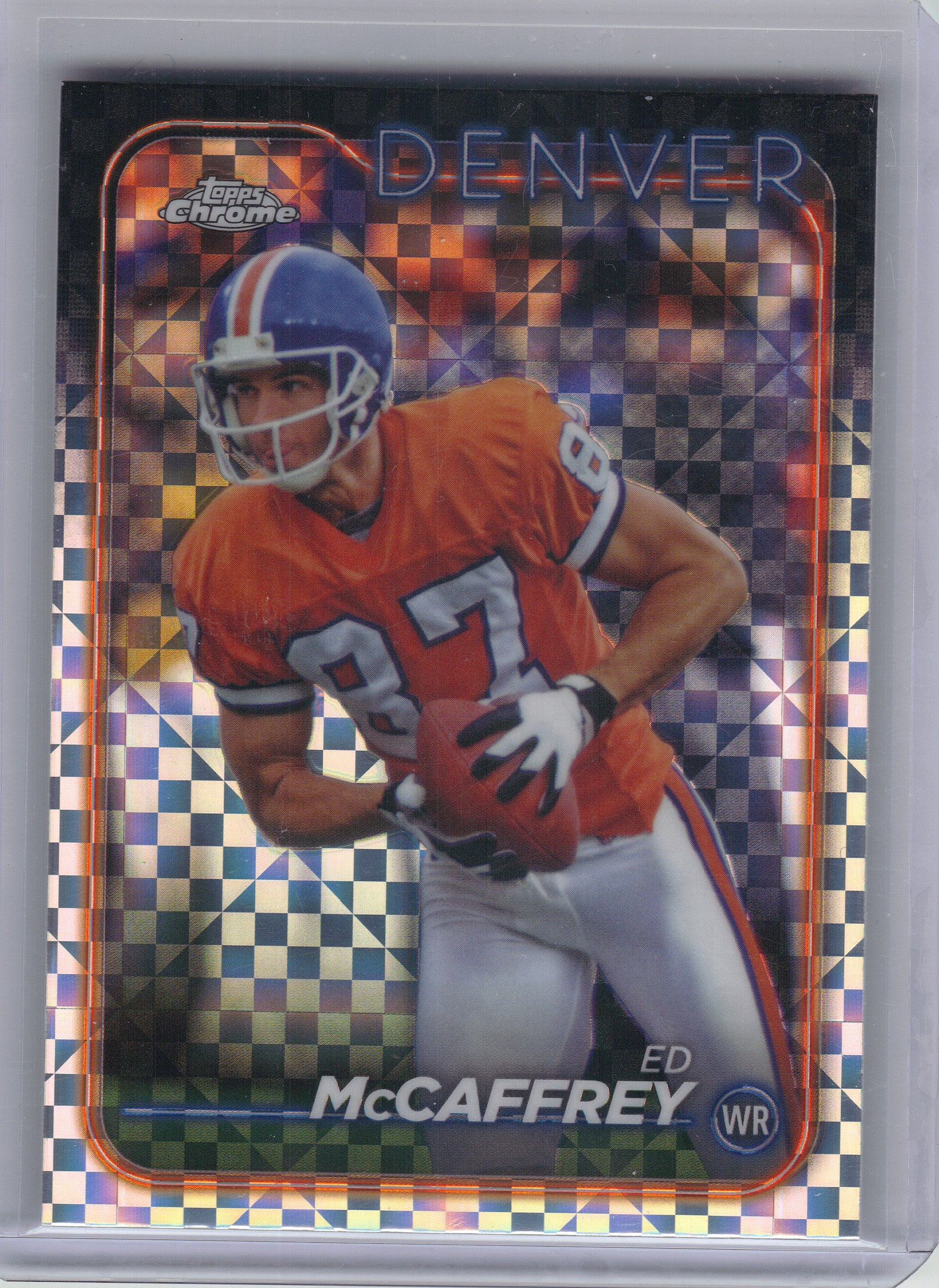 2024 Topps Chrome #63 Ed McCaffrey X-Fractor Denver Broncos