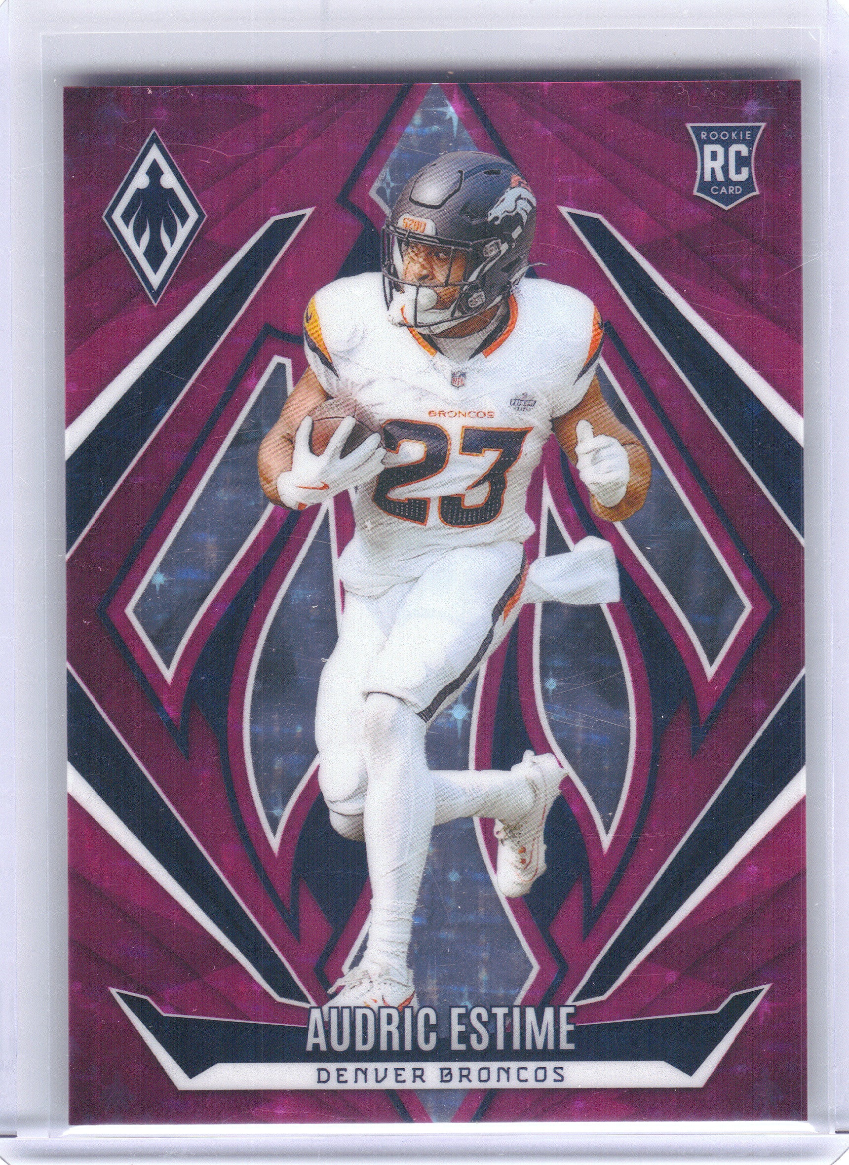 2024 Panini Phoenix #156 Audric Estime Pink Stars #/8 Denver Broncos SN,RC