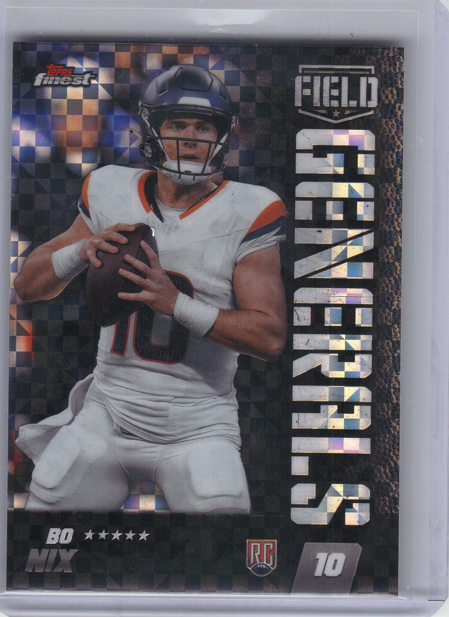 2024 Finest #FG-21 Bo Nix Field Generals Checkerboard Refractor Denver Broncos