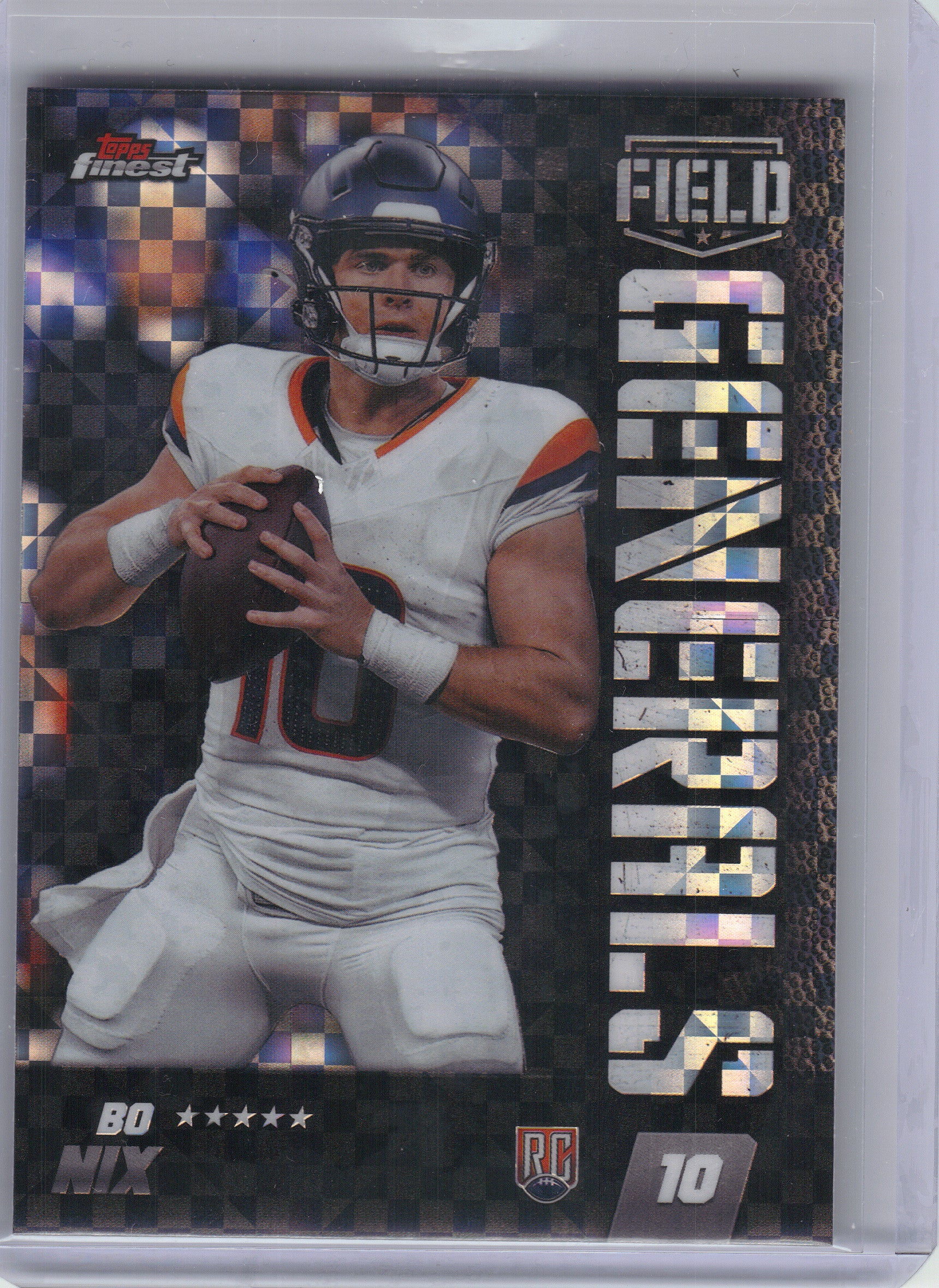 2024 Finest #FG-21 Bo Nix Field Generals Checkerboard Refractor Denver Broncos