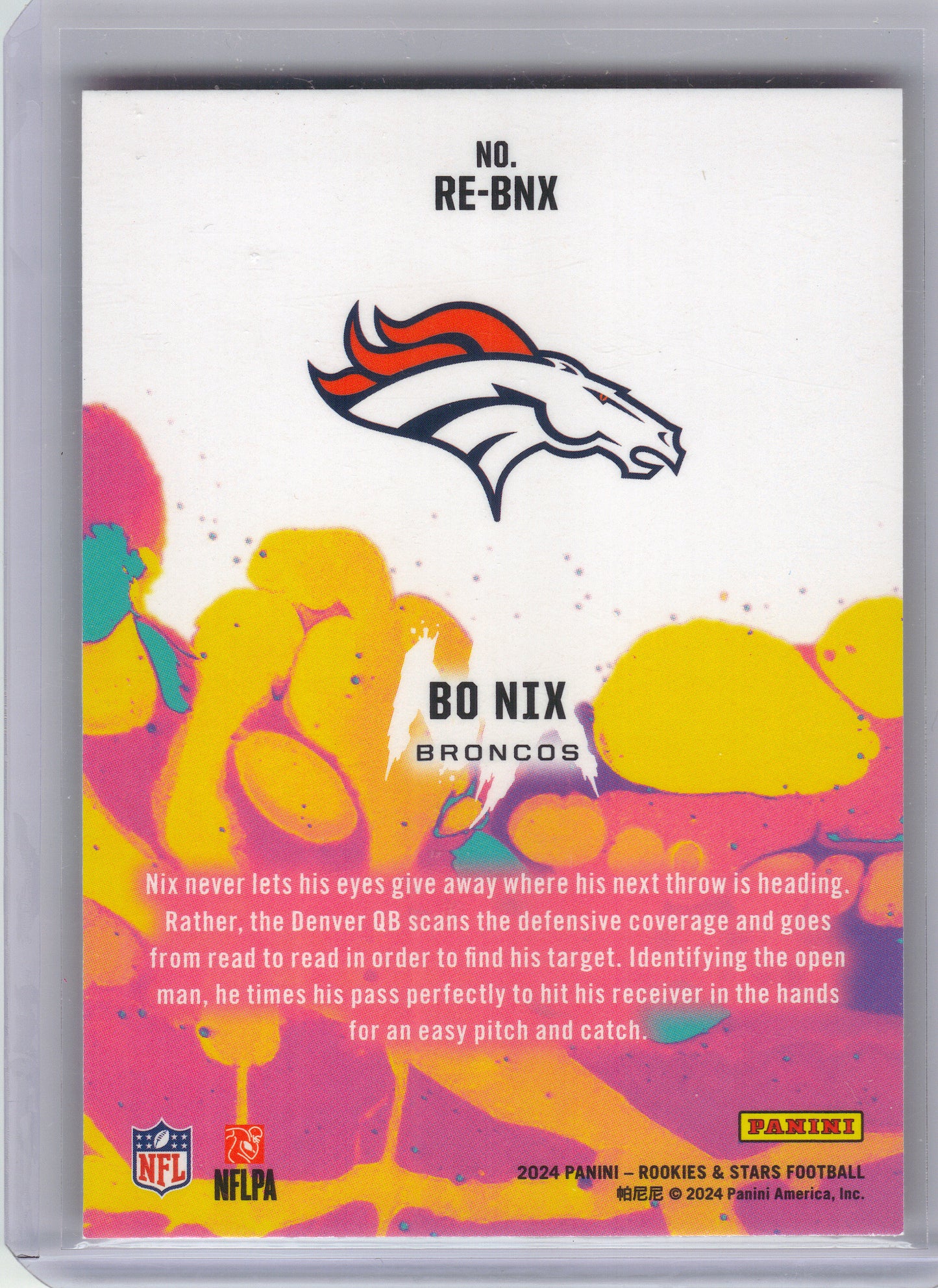 2024 Panini Rookies & Stars #RE-BNX Bo Nix Rookie Exclusive Longevity Denver Broncos