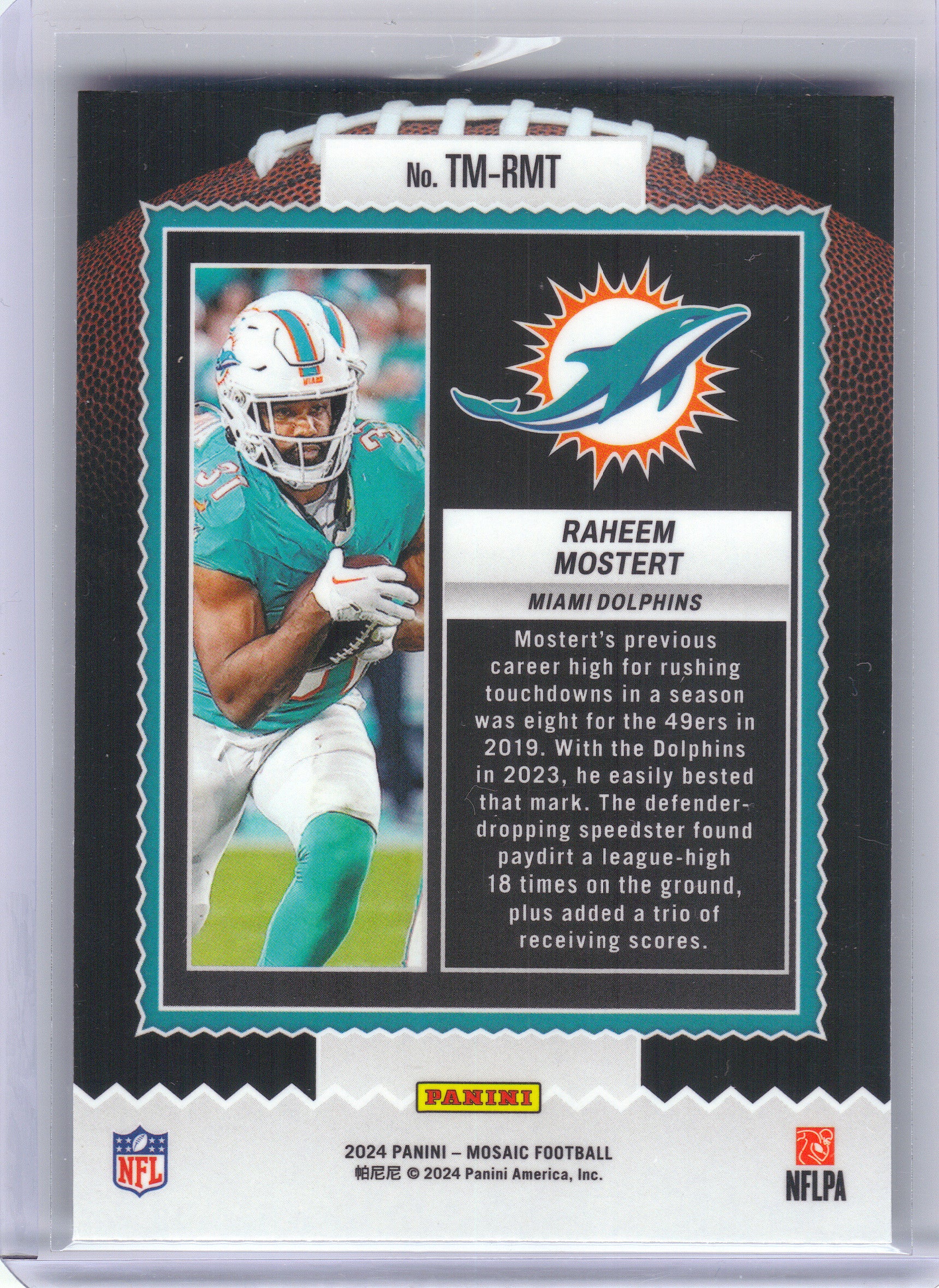 2024 Panini Mosaic #TM-RMT Raheem Mostert Touchdown Masters Miami Dolphins