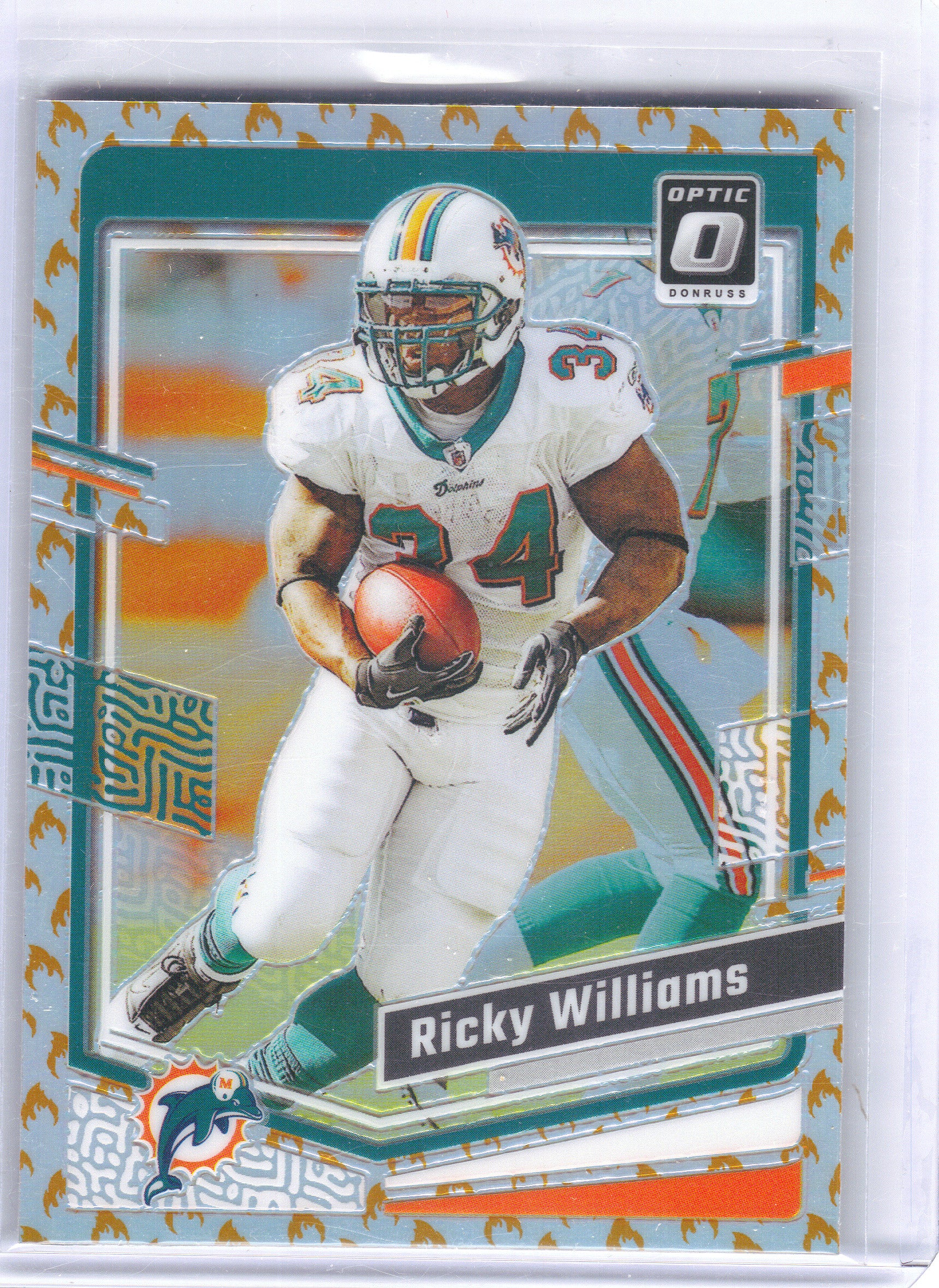 2023 Donruss Optic #117 Ricky Williams Flex #/149 Miami Dolphins SN